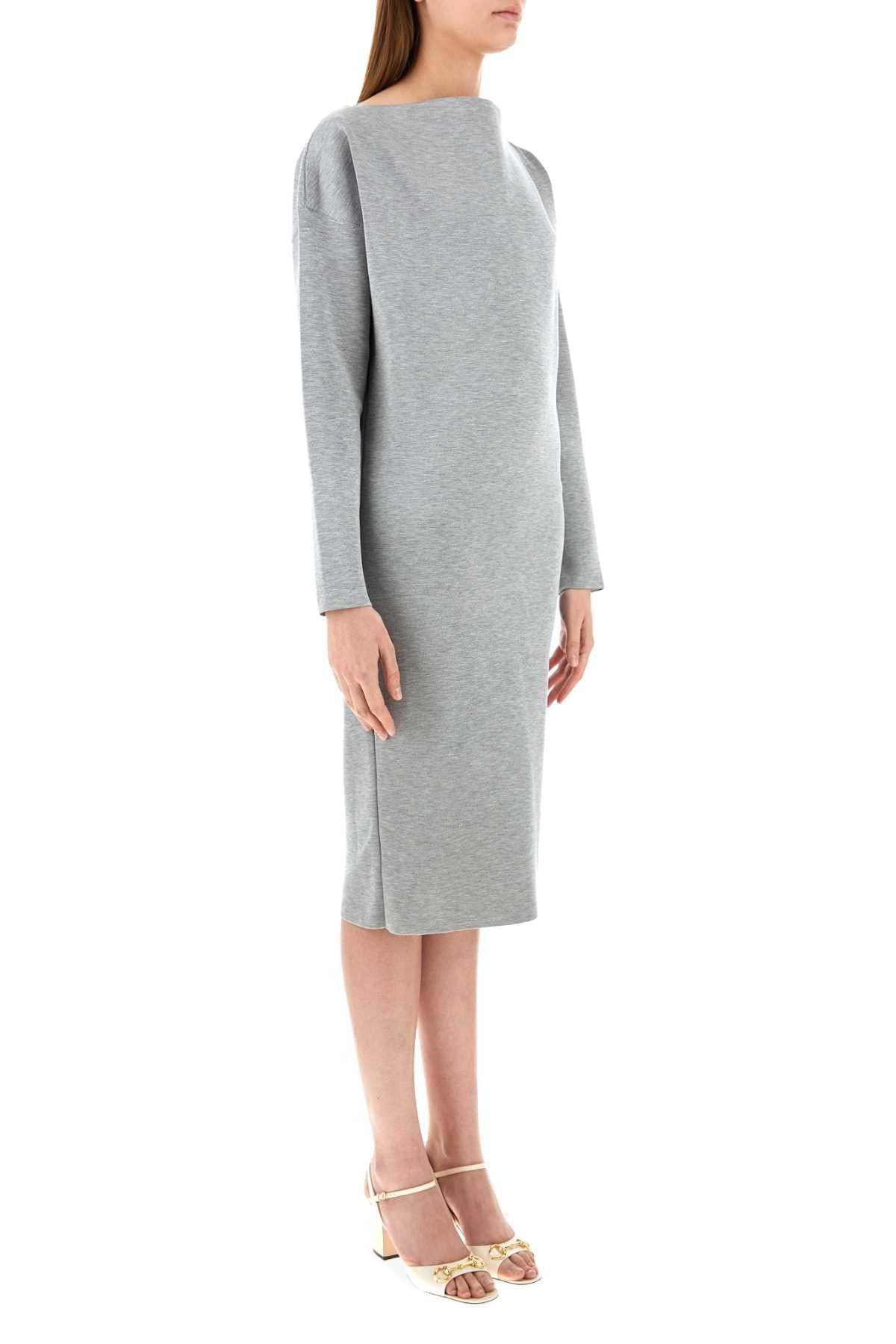 Gucci Women Grey Stretch Wool Blend Dress GUCCI