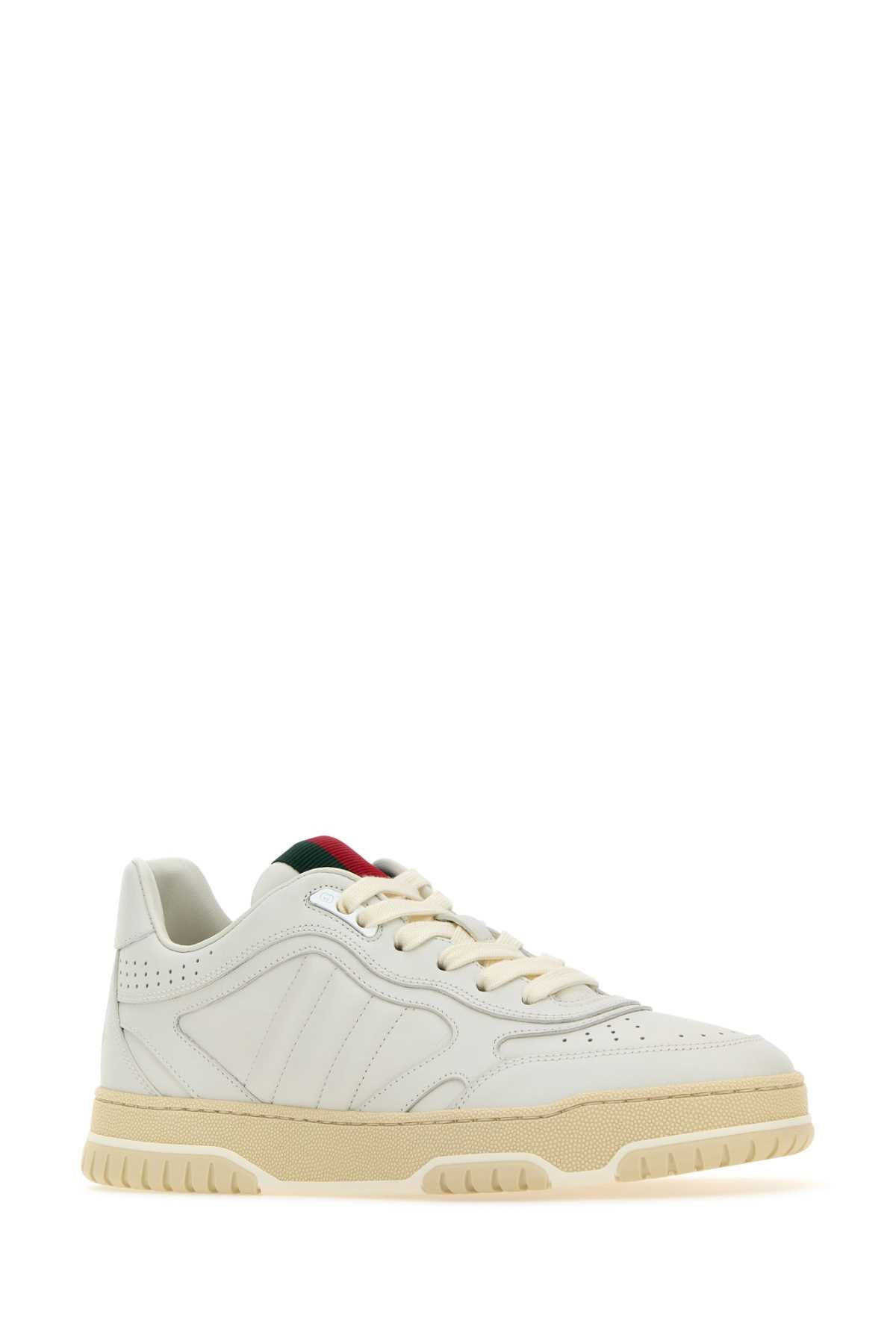 Gucci Women White Leather Re-Web Sneakers GUCCI