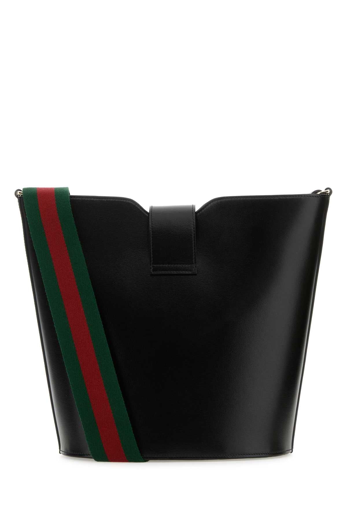 Gucci Women Black Leather Small Bucket Bag GUCCI