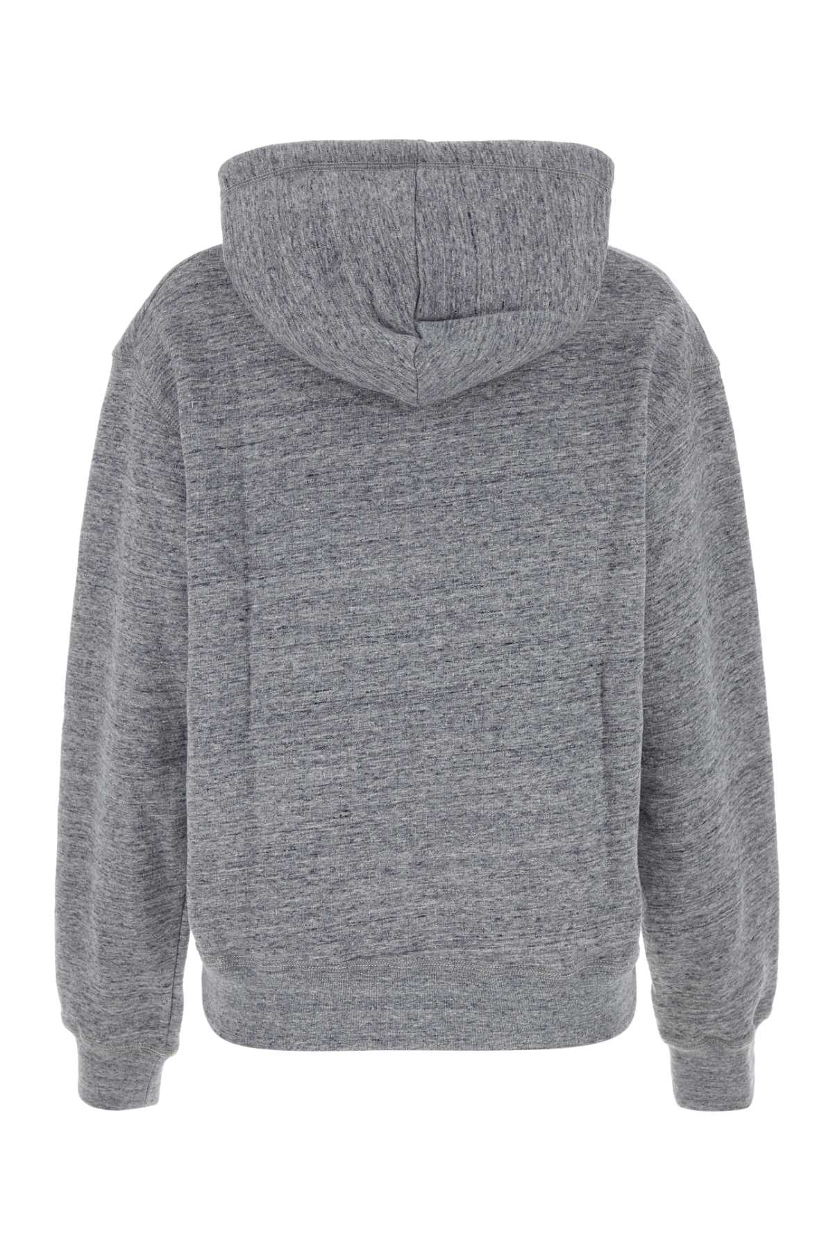 Dsquared Women Melange Grey Cotton Sweatshirt DSQUARED2