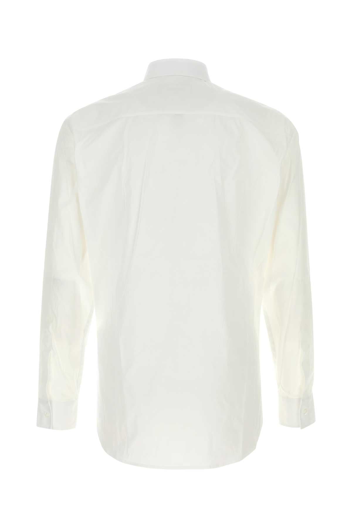 Dsquared Men White Stretch Poplin Shirt DSQUARED2
