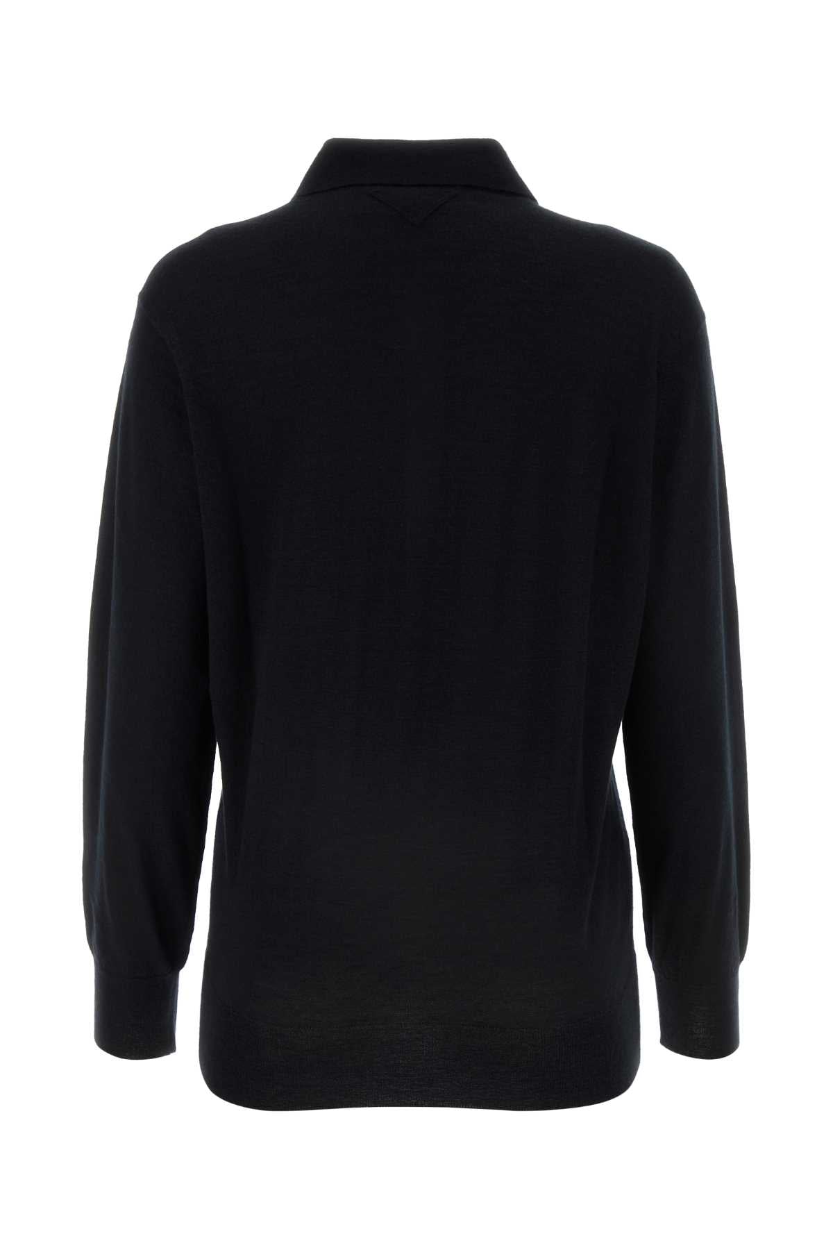 Prada Women Black Cashmere Polo Shirt PRADA