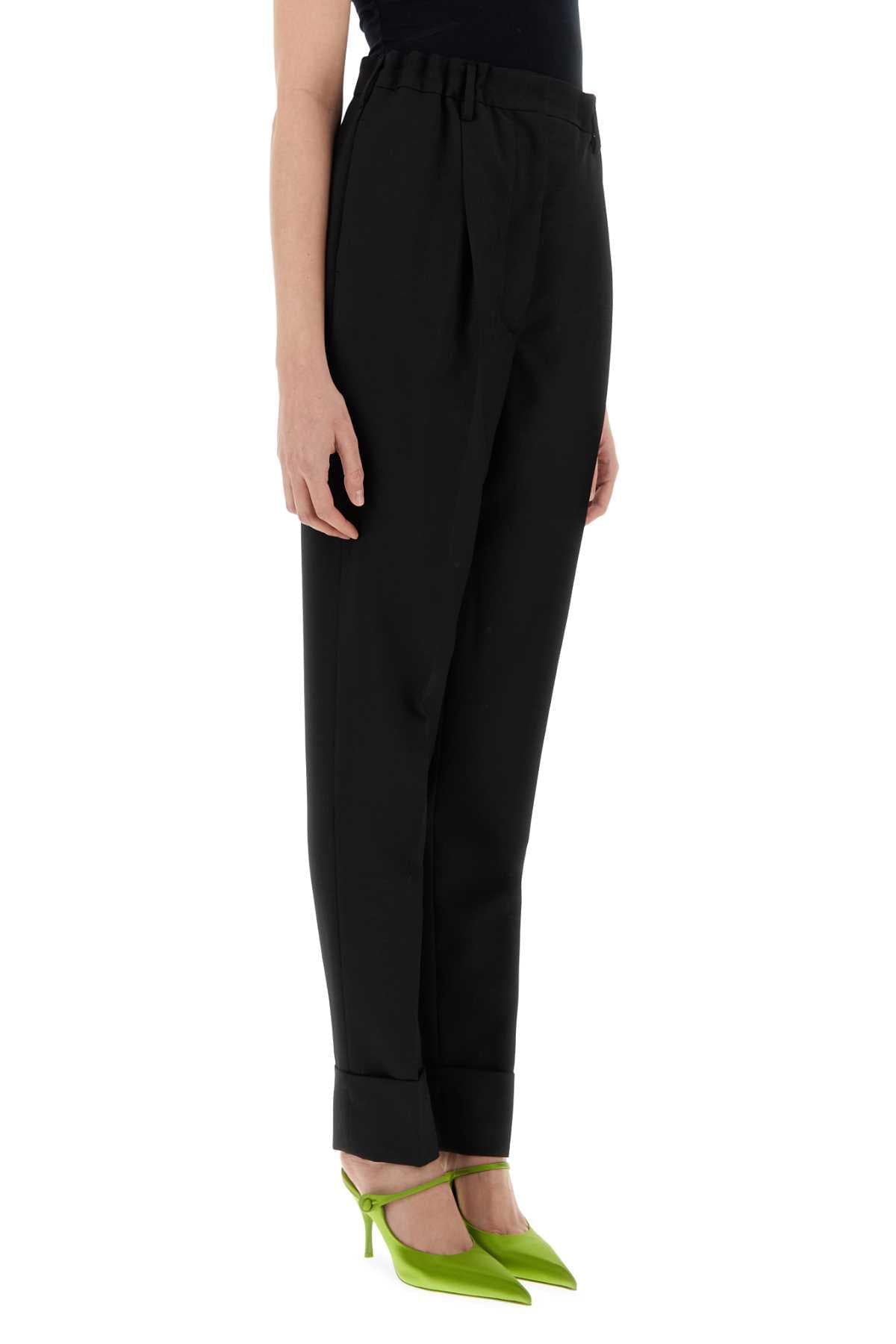 Prada Women Black Wool Blend Pant PRADA