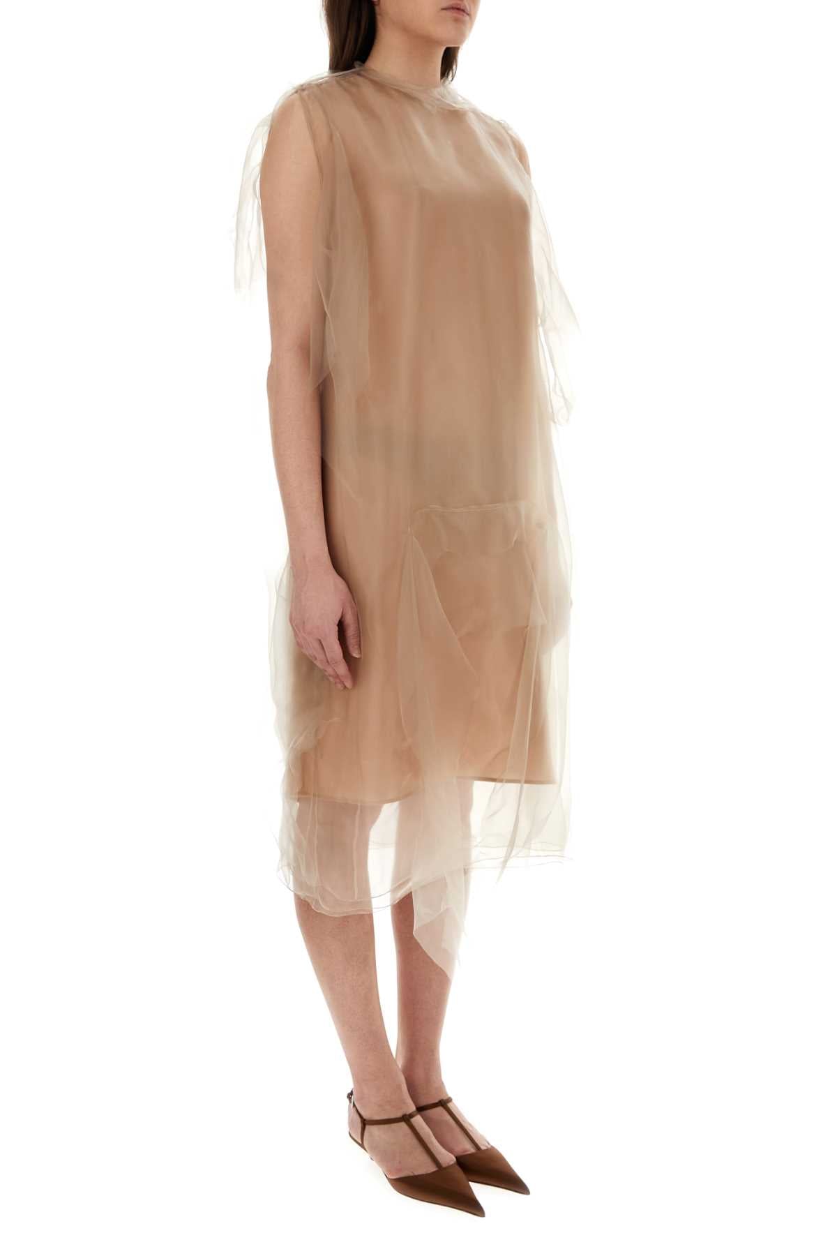 Prada Women Powder Pink Voile Dress PRADA