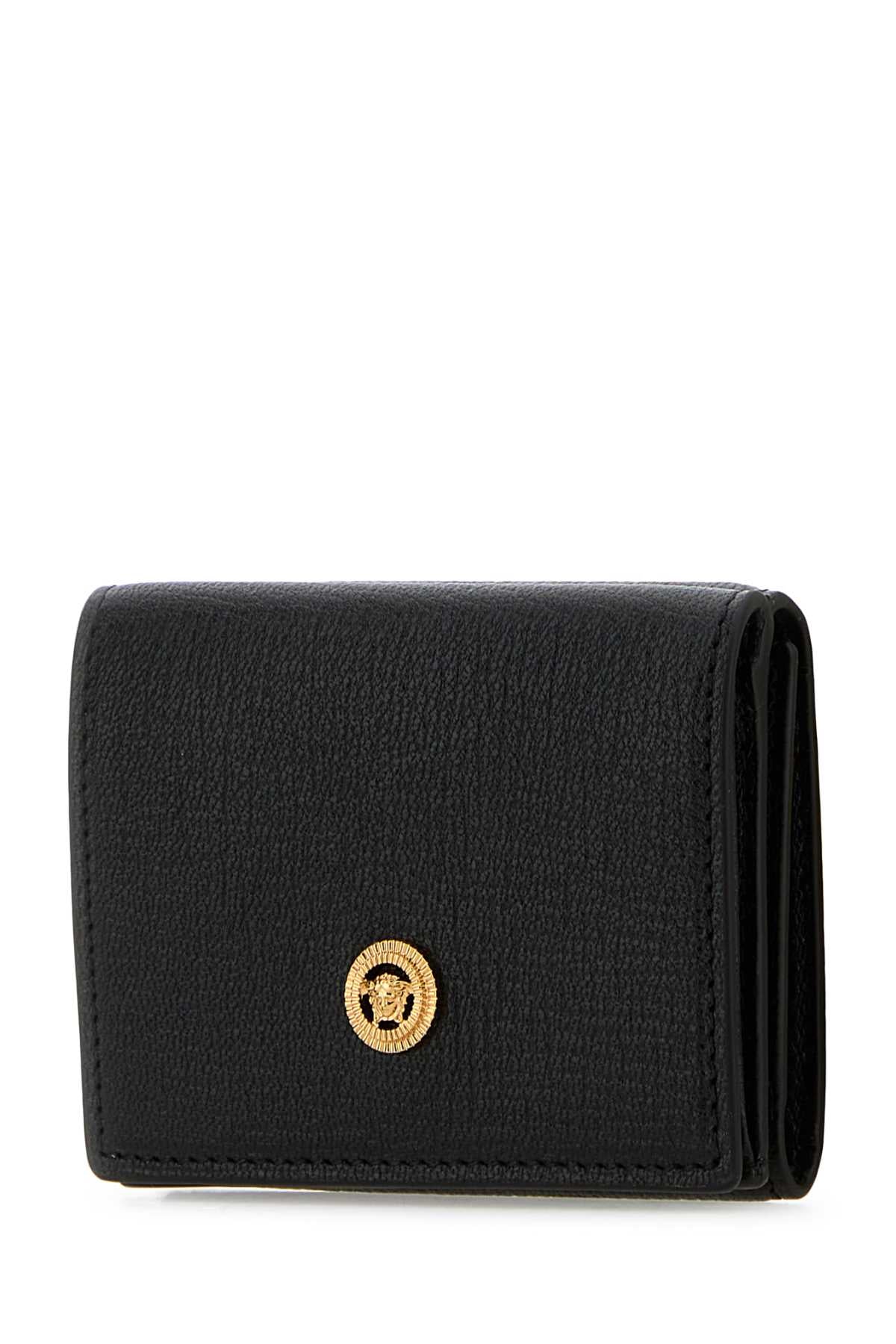 Versace Men Black Leather Medusa Biggie Wallet VERSACE