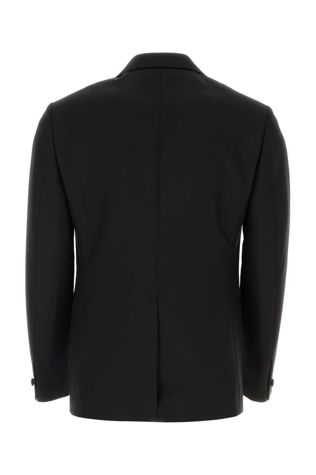 Versace Men Black Wool Blend Blazer VERSACE