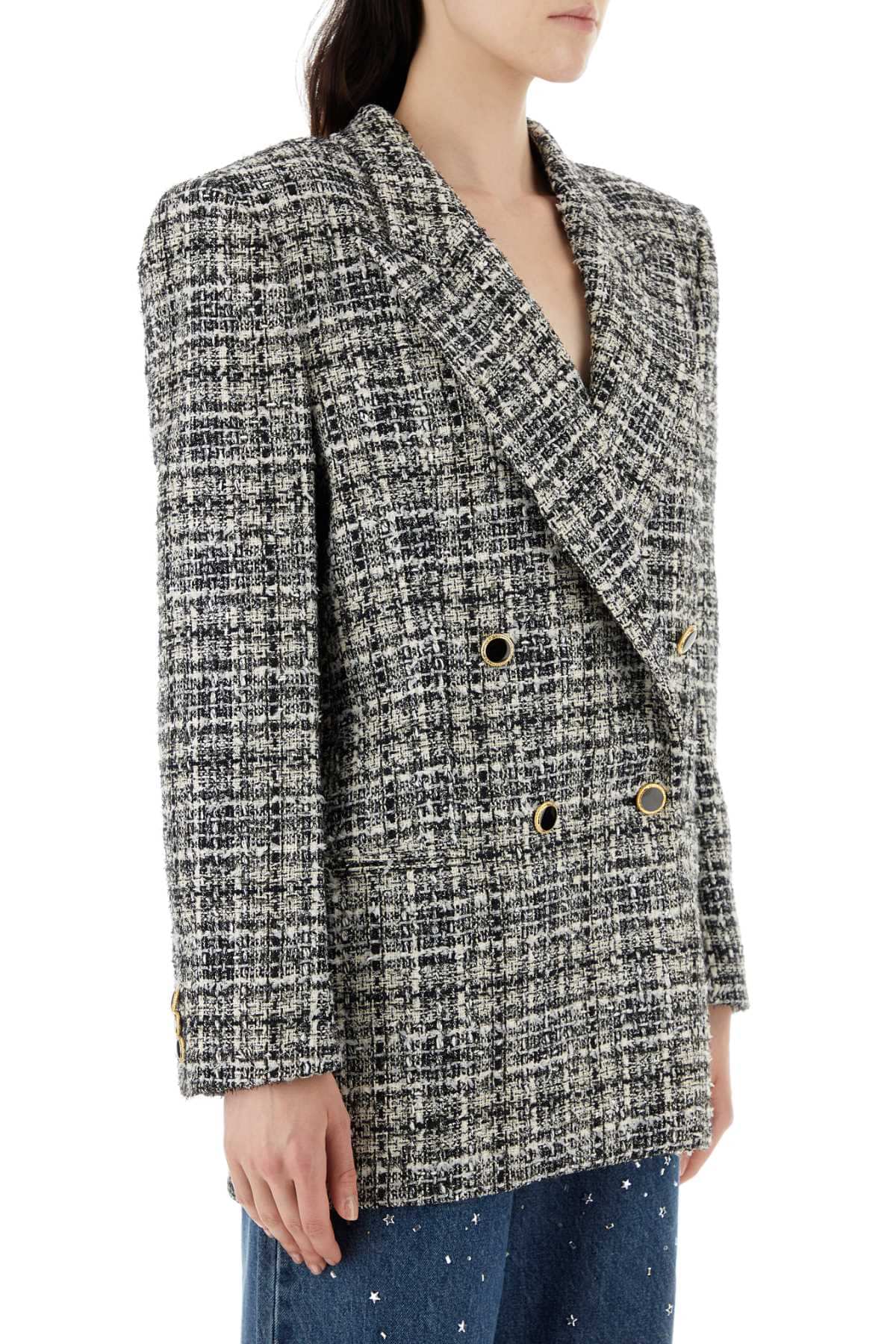 Alessandra Rich Women Embroidered Tweed Oversize Blazer ALESSANDRA RICH