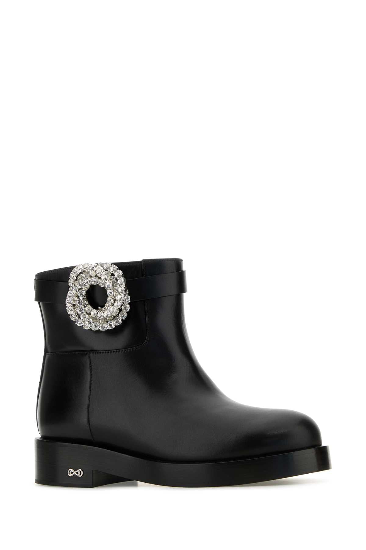 Mach&Mach Women Black Leather Galaxy Ankle Boots MACH & MACH