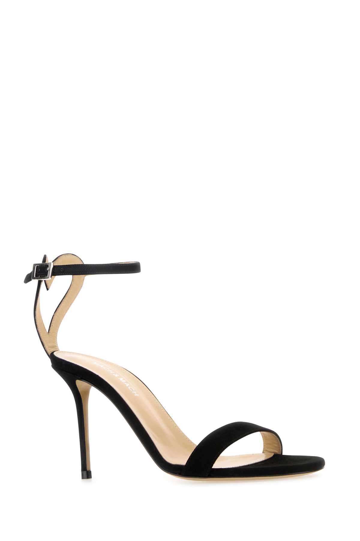 Mach&Mach Women Black Suede Sandals MACH & MACH