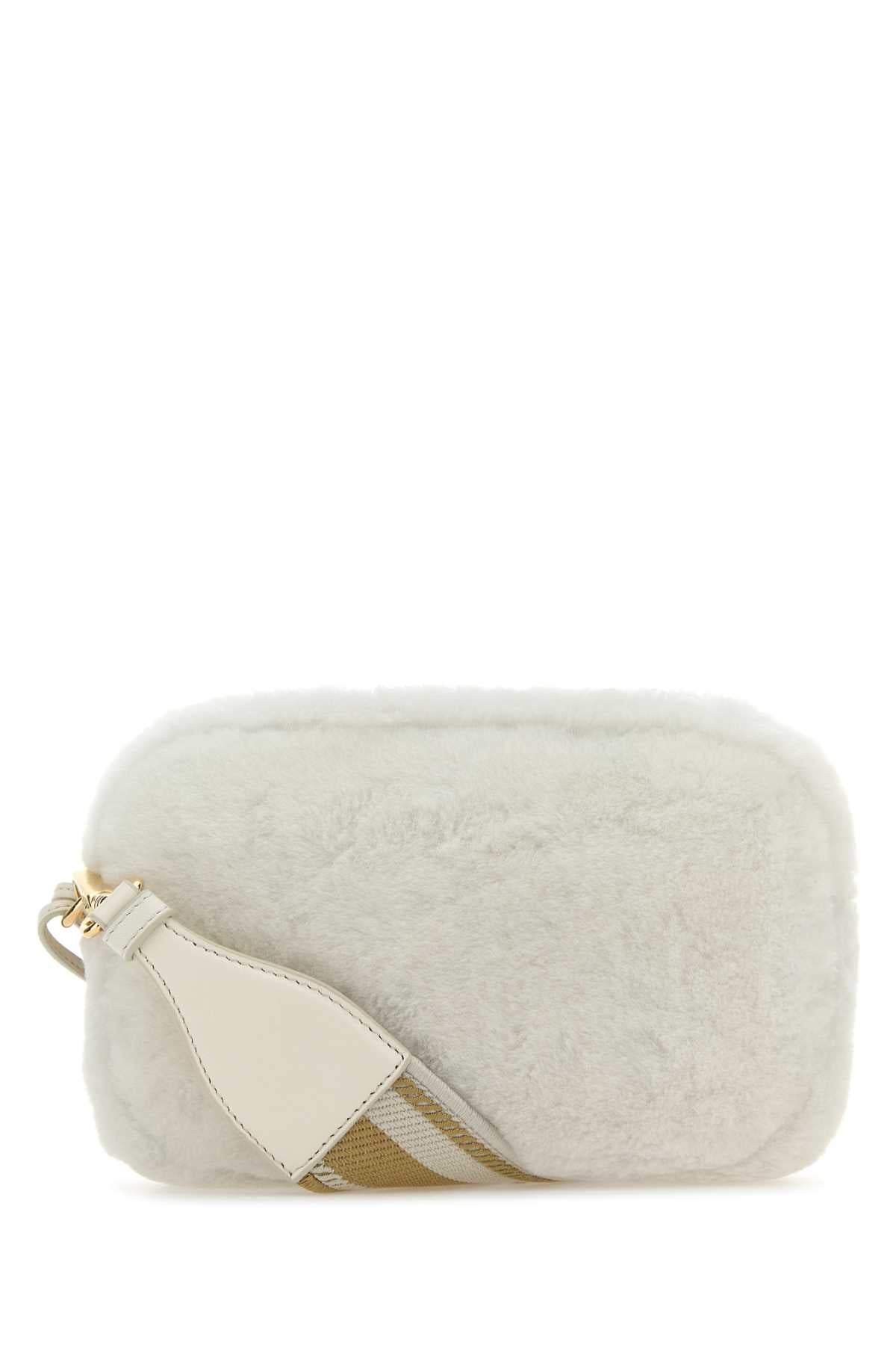 Prada Women White Shearling Crossbody Bag PRADA
