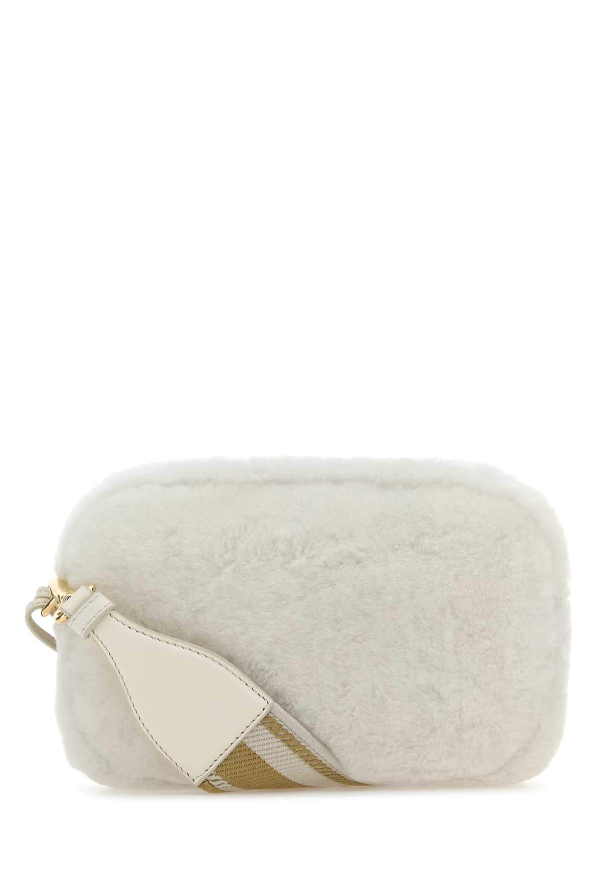 Prada Women White Shearling Crossbody Bag PRADA