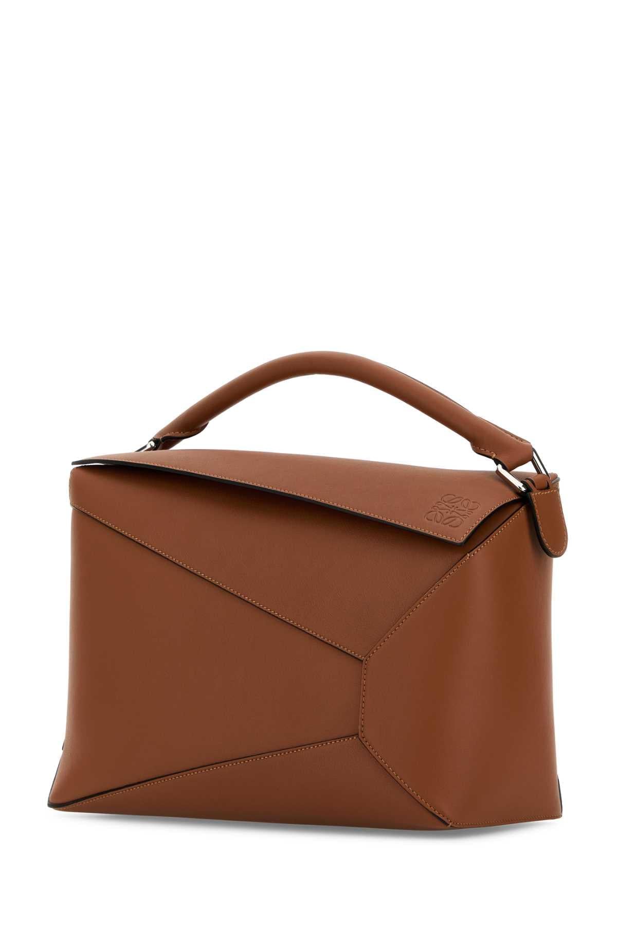 Loewe Men Brown Leather Large Puzzle Edge Handbag LOEWE