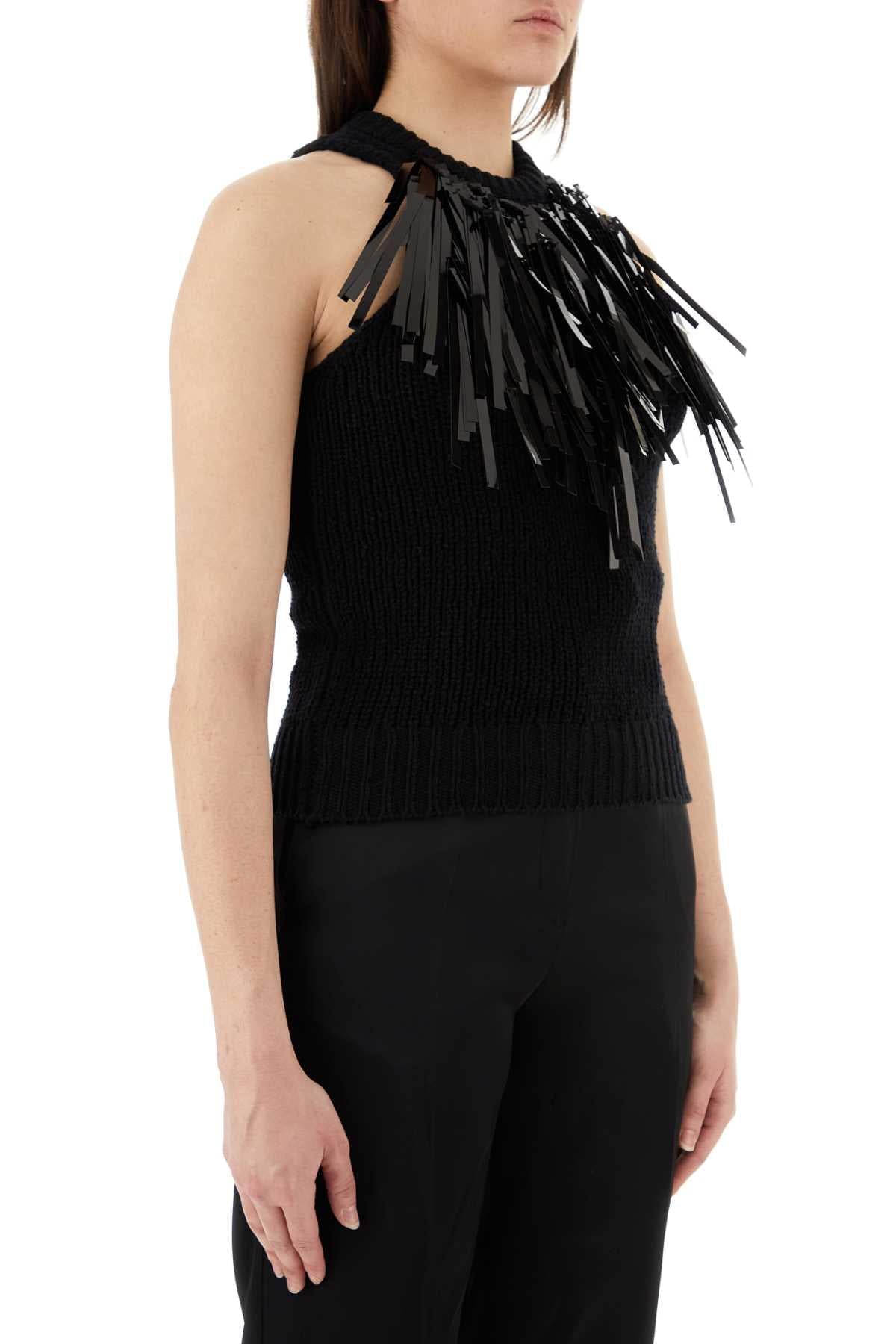 Jil Sander Women Black Stretch Cotton Top JIL SANDER