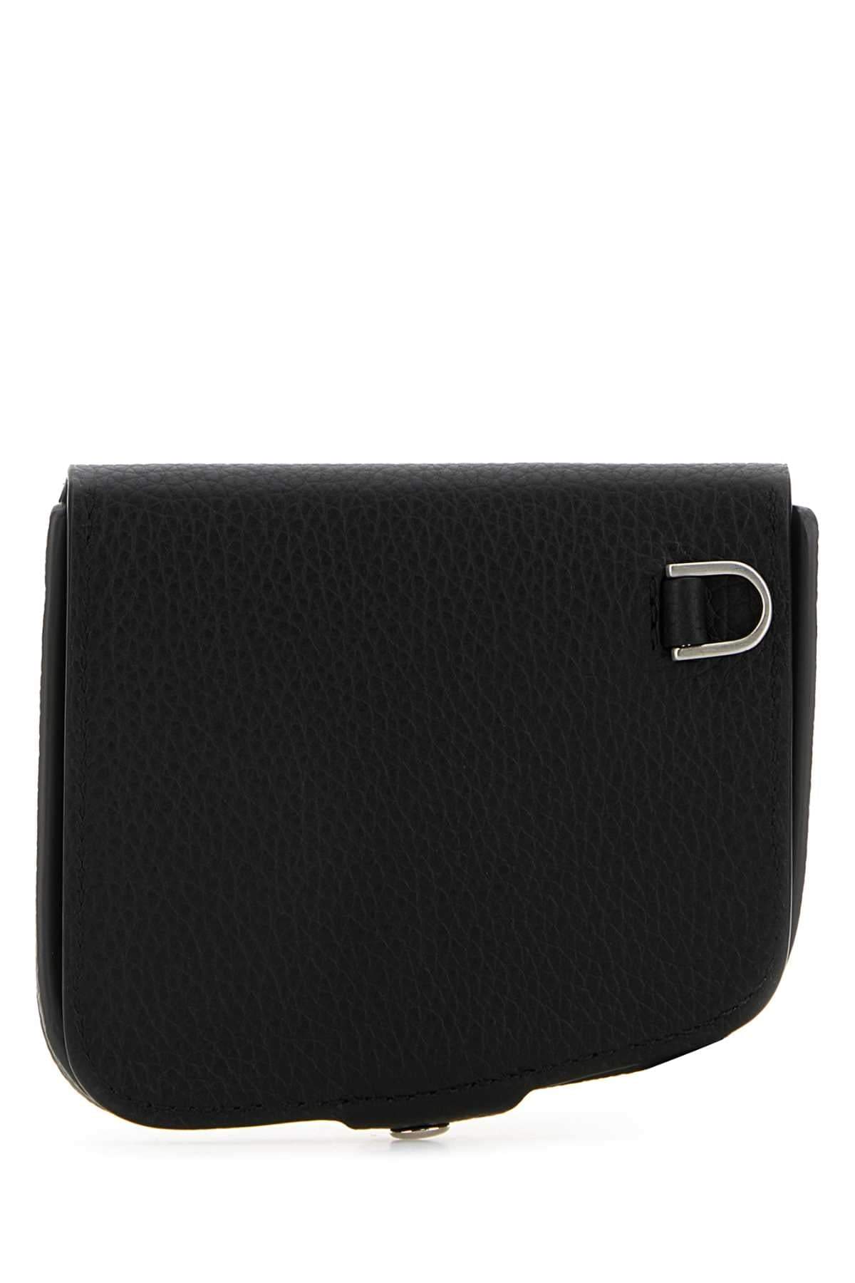 Salvatore Ferragamo Men Black Leather Coin Purse FERRAGAMO