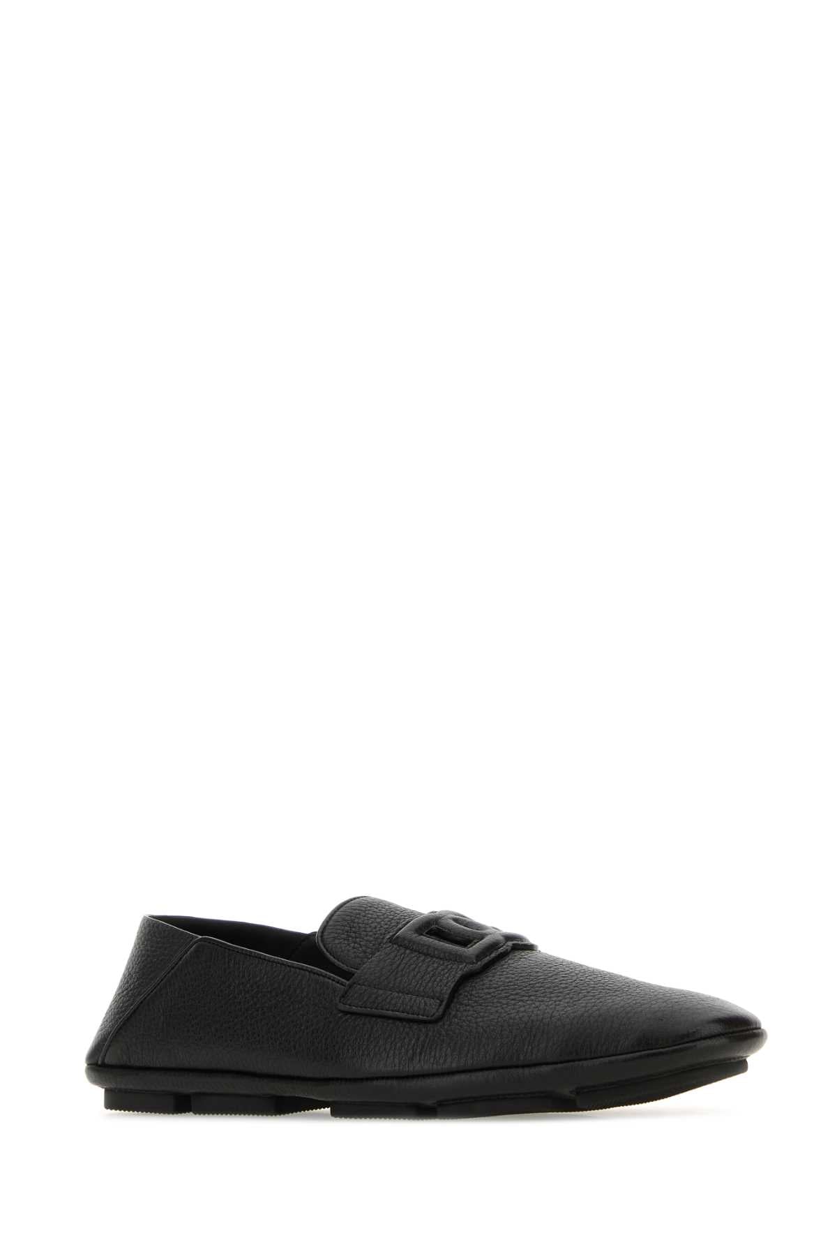 Dolce & Gabbana Men Black Leather Driver Loafers DOLCE & GABBANA