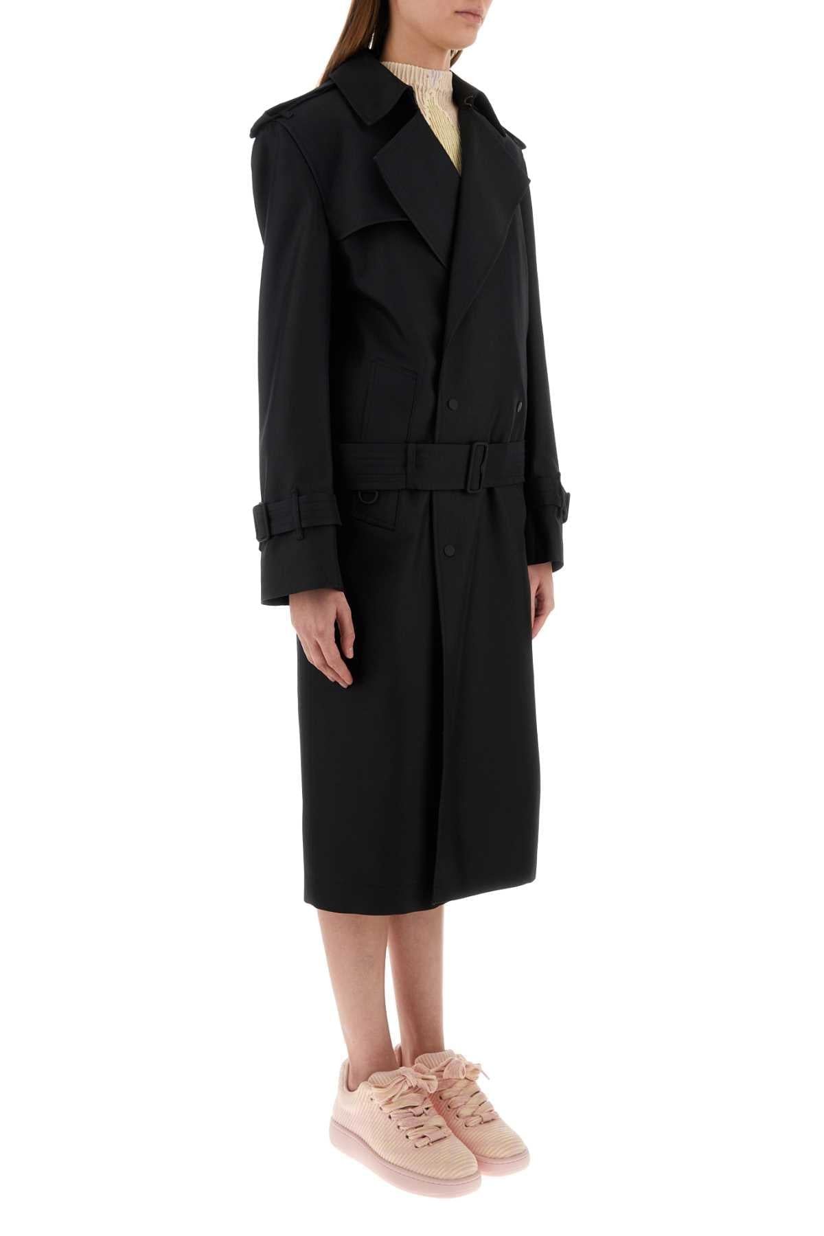 Burberry Women Black Silk Blend Trench Coat BURBERRY