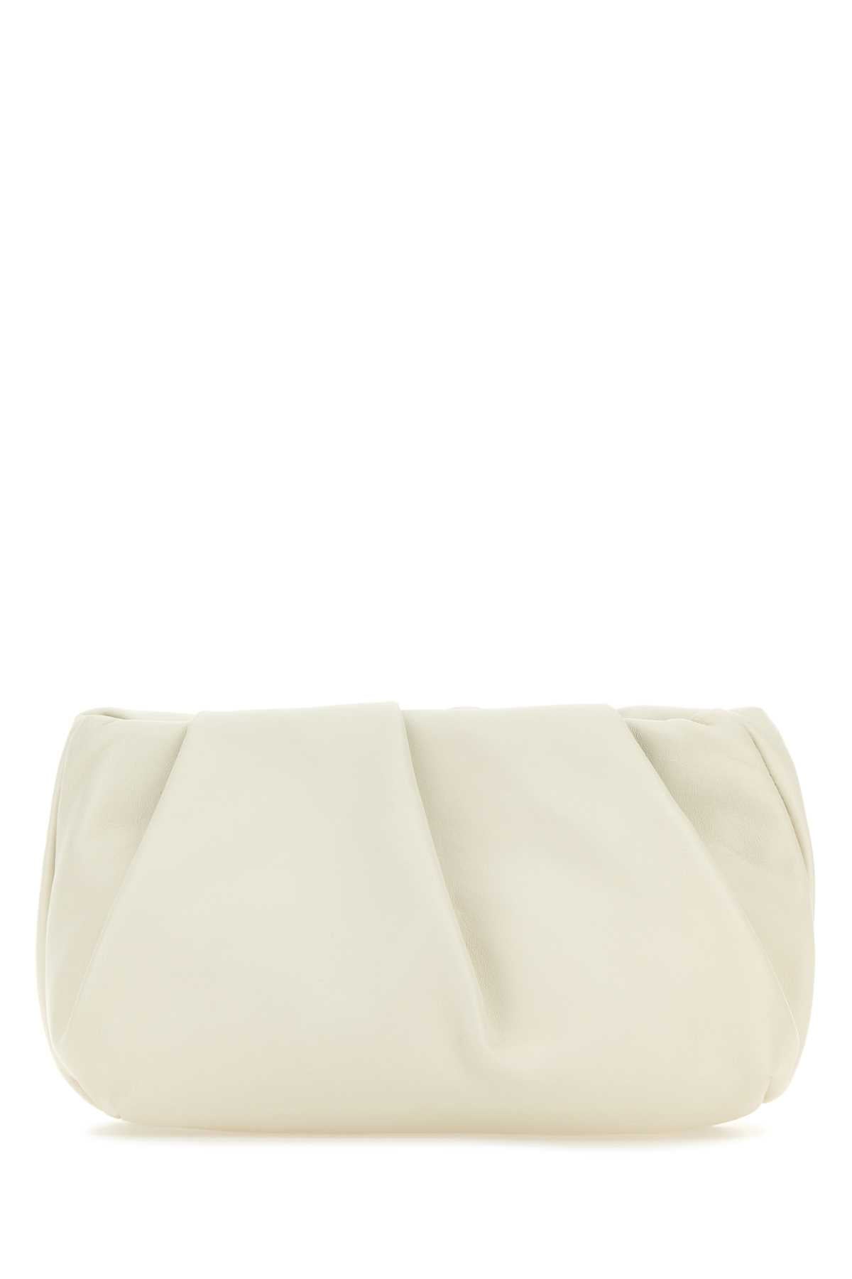 Burberry Women Ivory Nappa Leather Rose Clutch BURBERRY