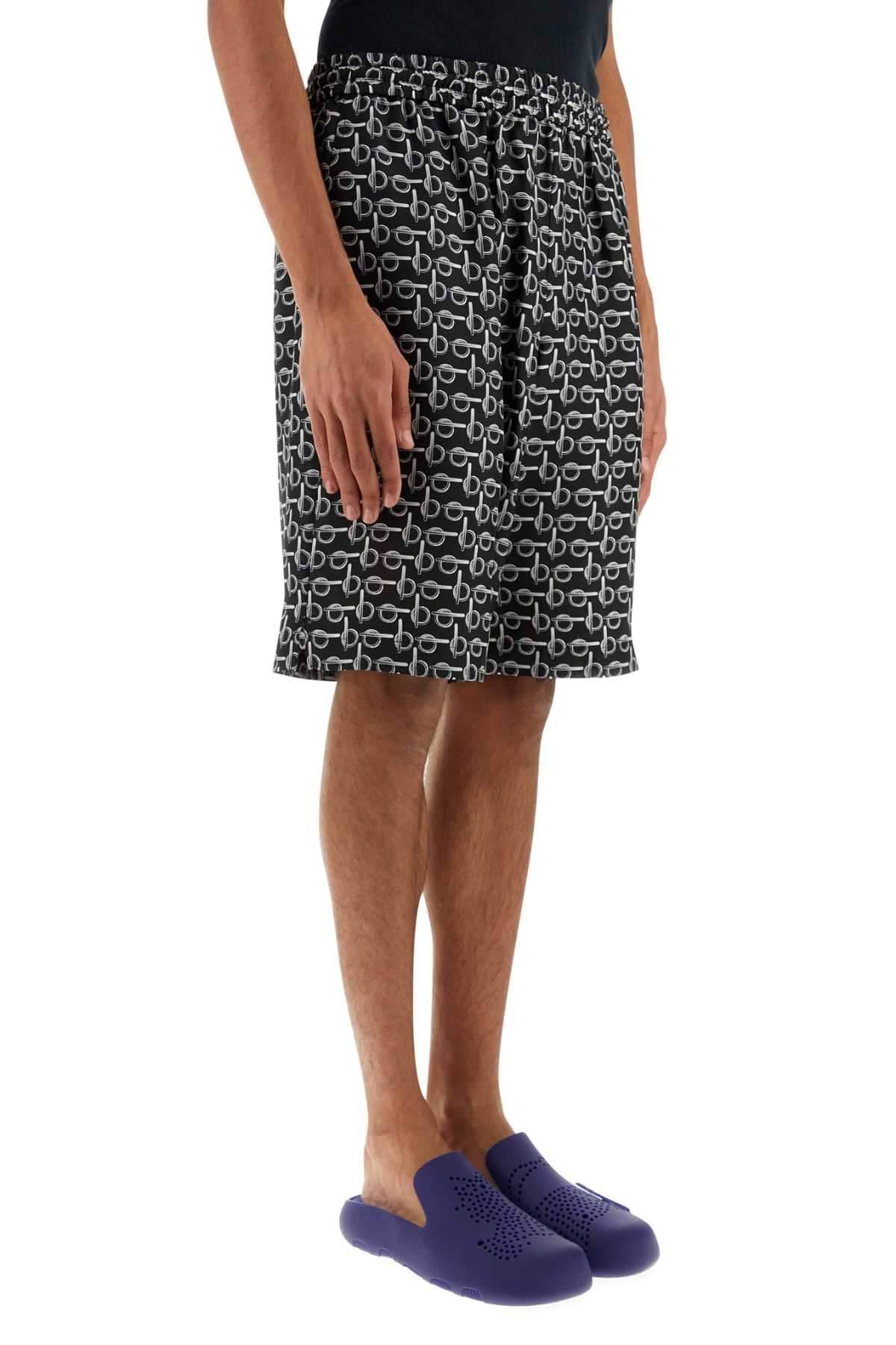 Burberry Men Printed Silk Bermuda Shorts BURBERRY