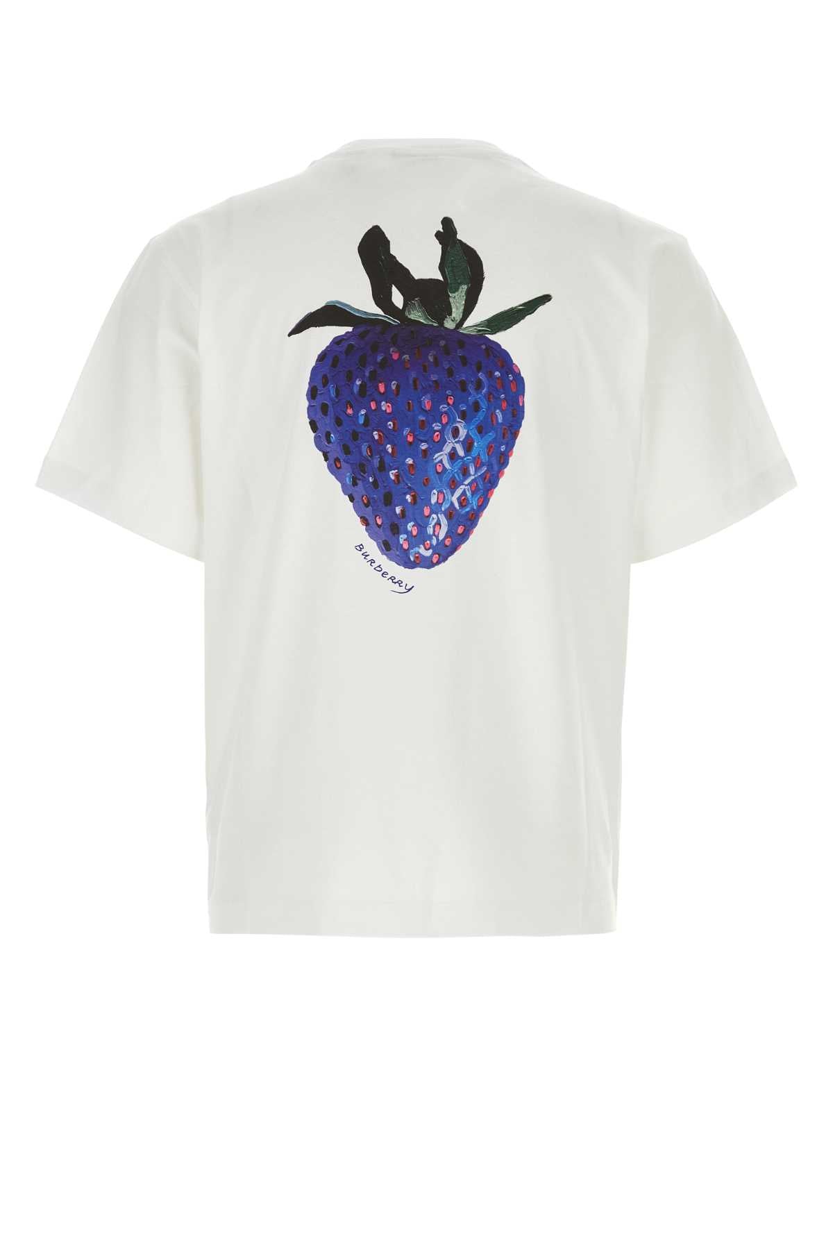 Burberry Men White Stretch Cotton T-Shirt BURBERRY