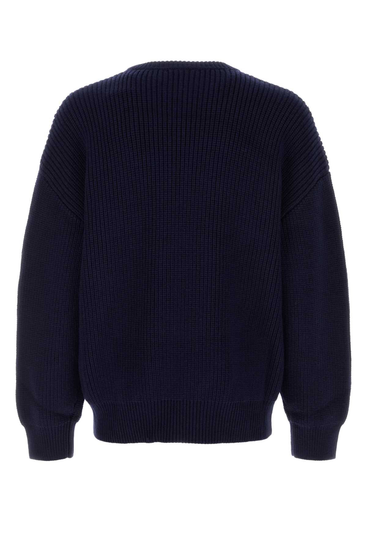 Marine Serre Men Navy Blue Wool Sweater MARINE SERRE