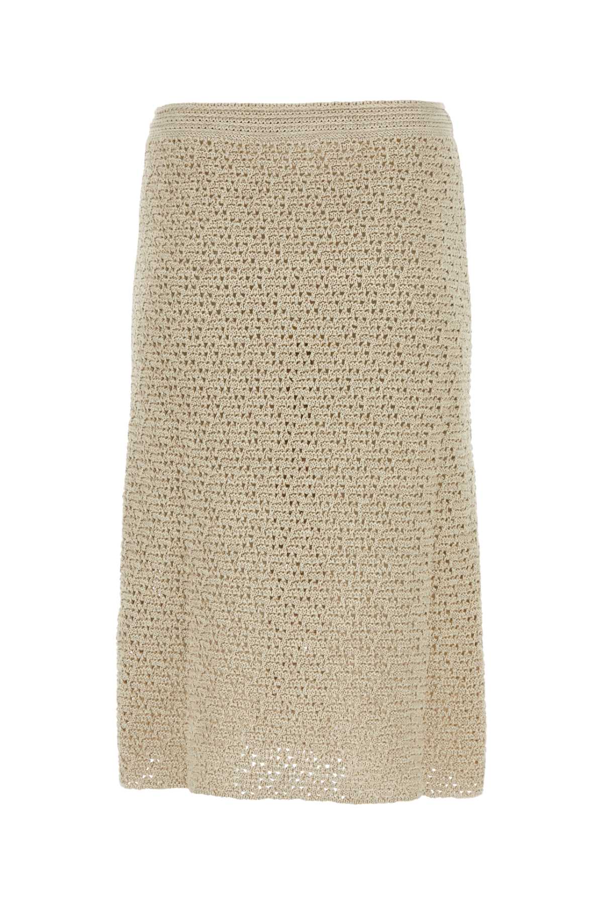 Bottega Veneta Women Sand Crochet Skirt BOTTEGA VENETA