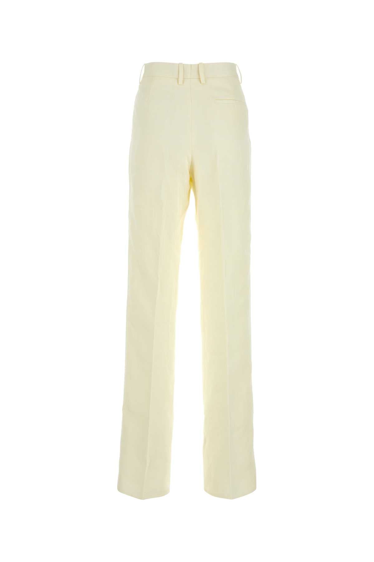 Bottega Veneta Women Cream Linen Pant BOTTEGA VENETA