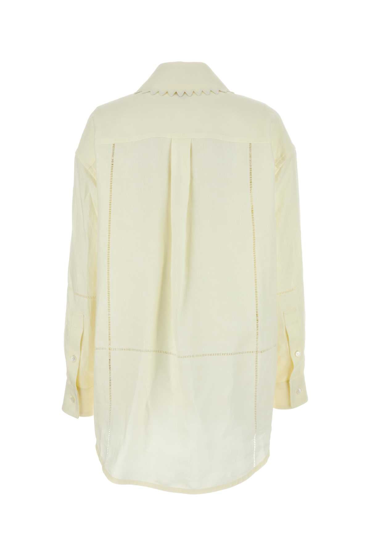 Bottega Veneta Women Cream Linen Shirt BOTTEGA VENETA
