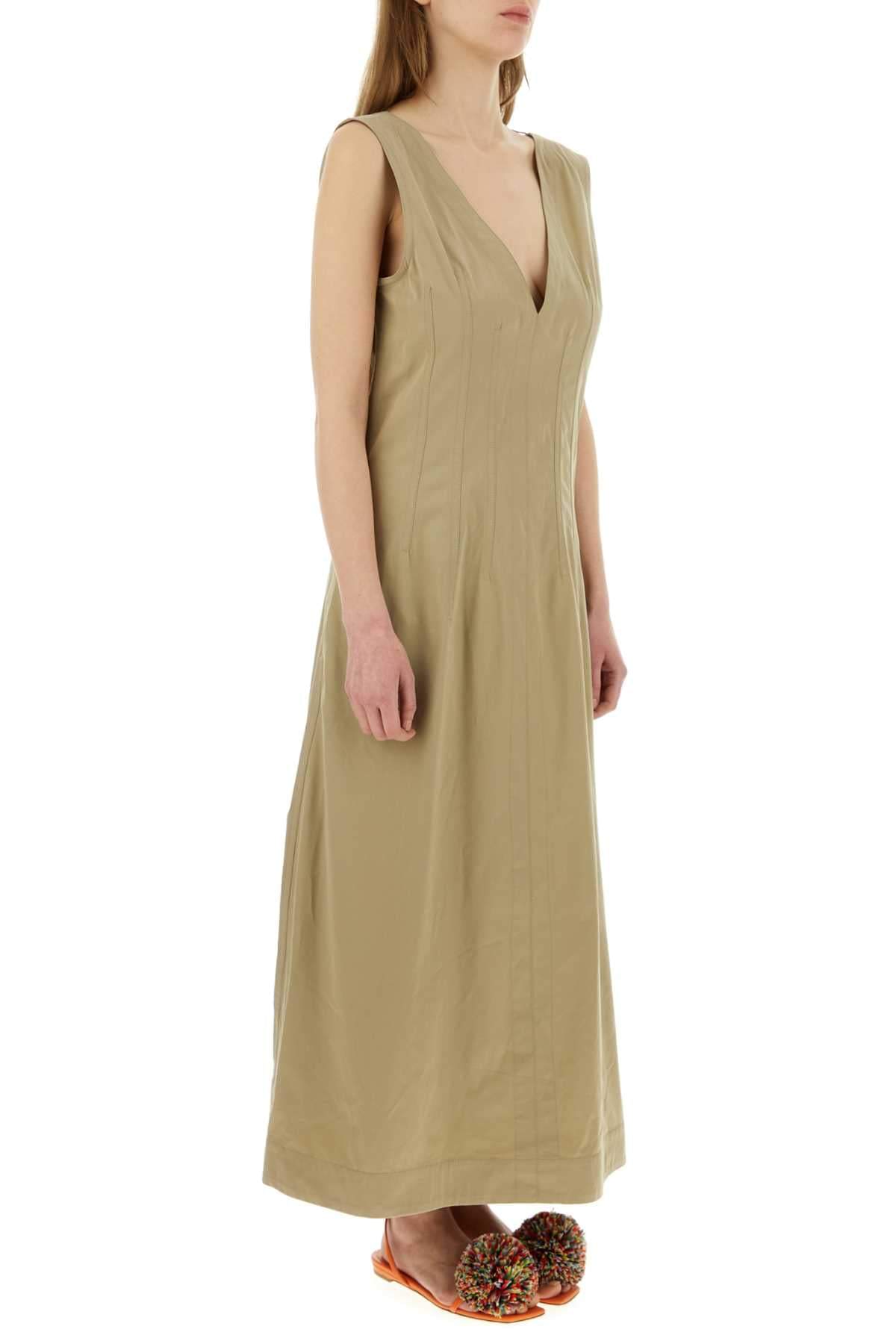 Bottega Veneta Women Cappuccino Cotton Blend Dress BOTTEGA VENETA