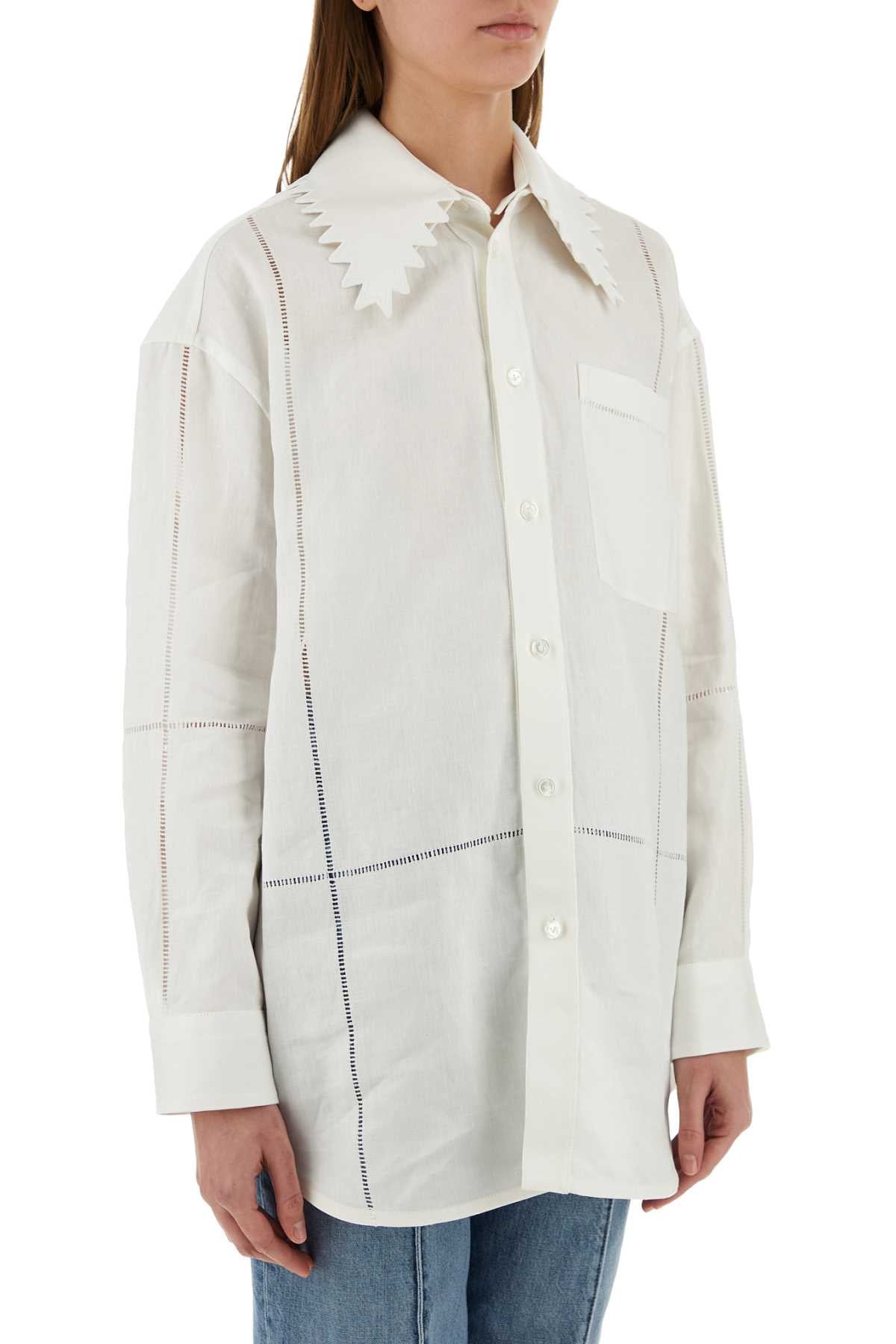 Bottega Veneta Women White Linen Shirt BOTTEGA VENETA