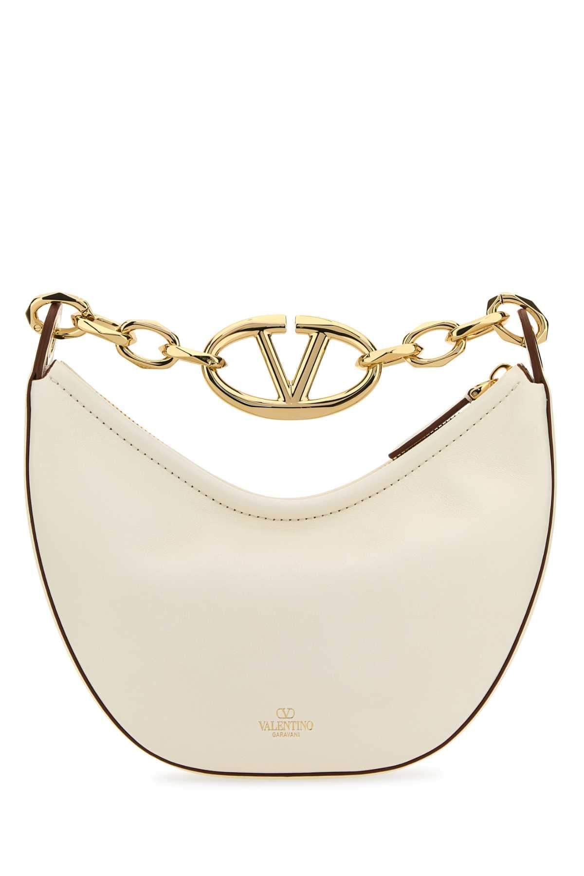 Valentino Garavani Women Ivory Leather Mini Hobo Vlogo Moon Handbag VALENTINO GARAVANI