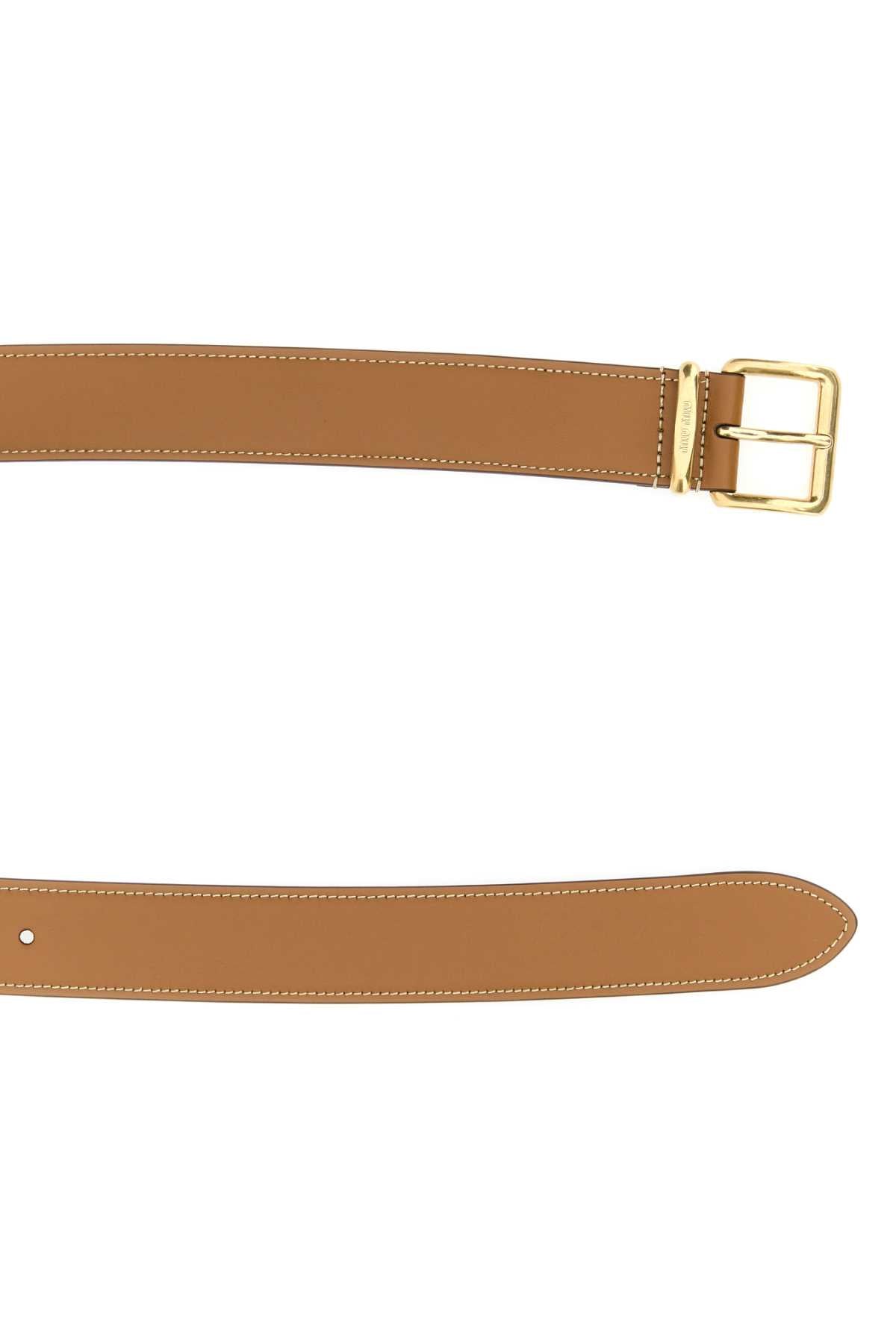 Miu Miu Women Caramel Leather Belt MIU MIU