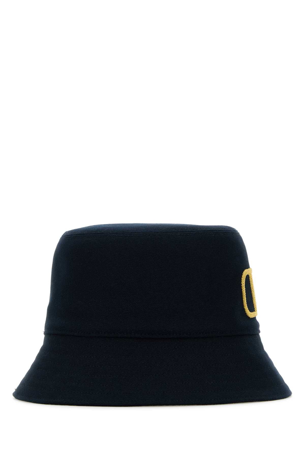 Valentino Garavani Women Midnight Blue Cotton Bucket Hat VALENTINO GARAVANI