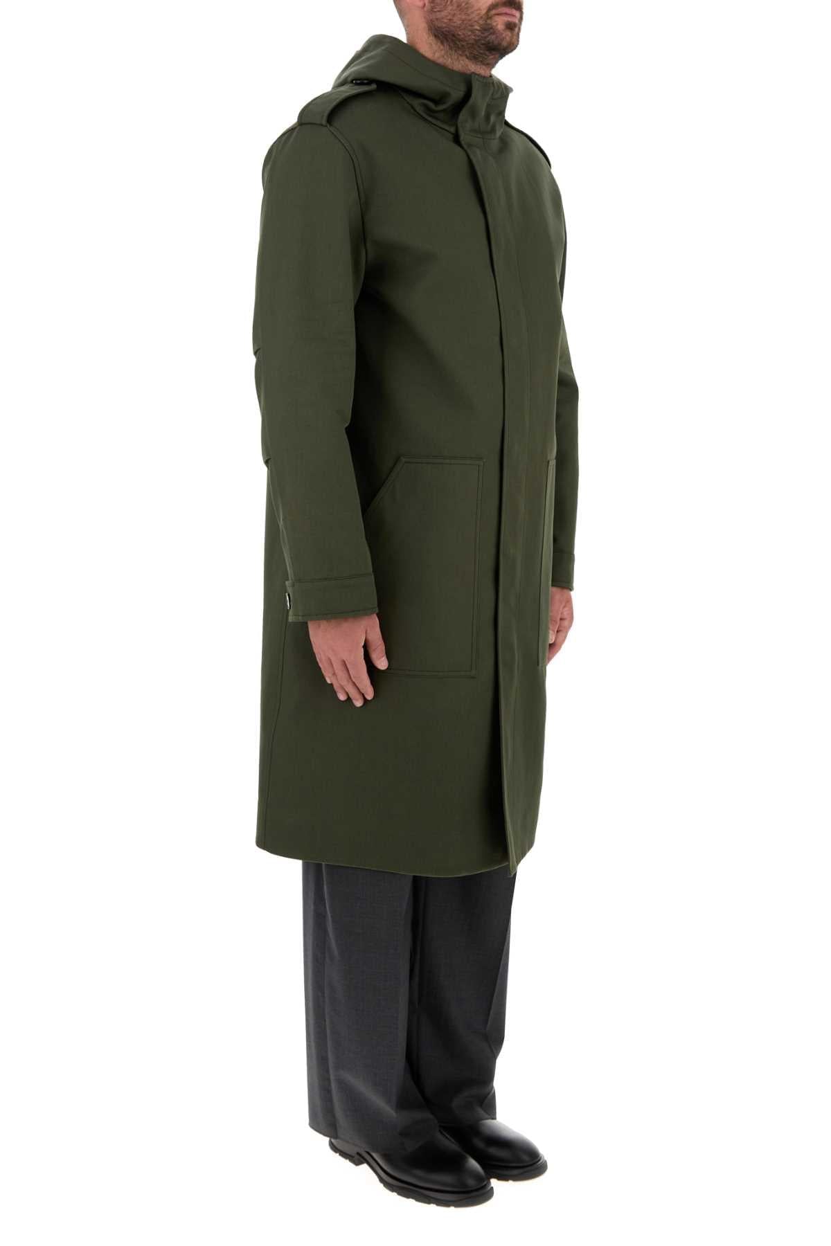 Valentino Garavani Men Army Green Cotton Trench Coat VALENTINO GARAVANI