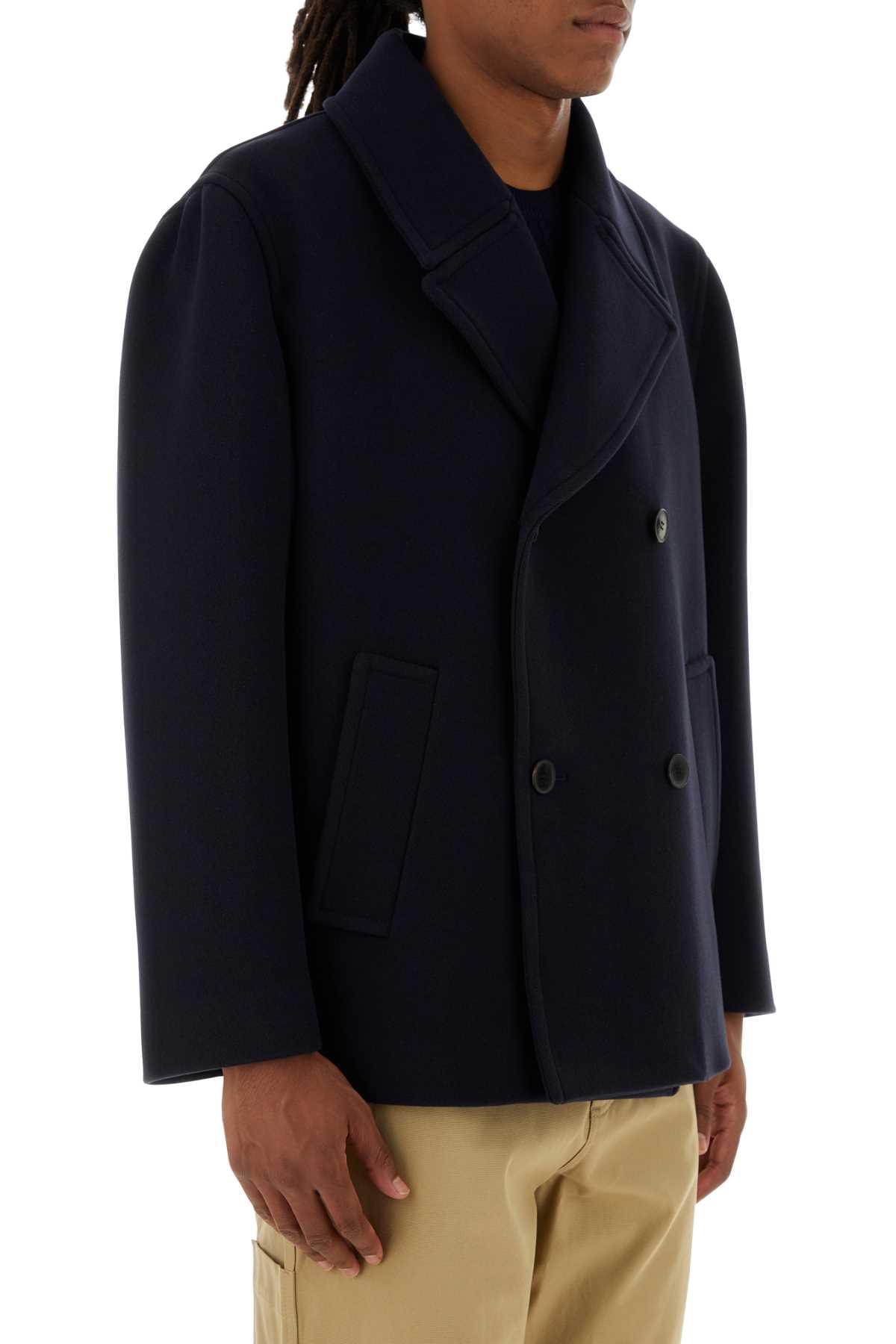Valentino Garavani Men Midnight Blue Wool Coat VALENTINO GARAVANI