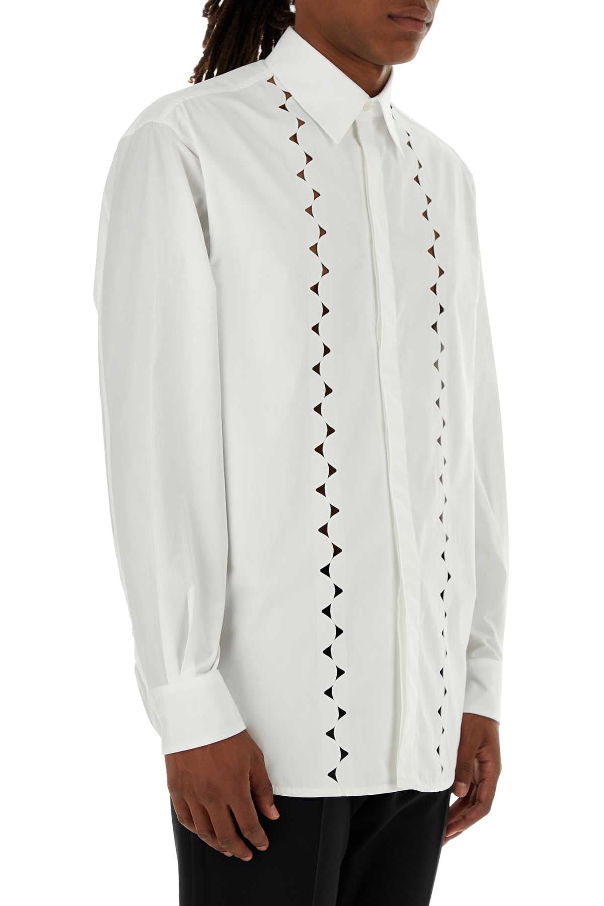 Valentino Garavani Men White Poplin Shirt VALENTINO GARAVANI