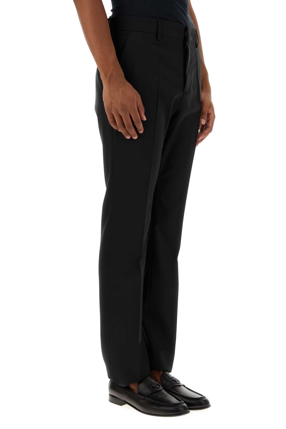 Valentino Garavani Men Black Wool Blend Pant VALENTINO GARAVANI