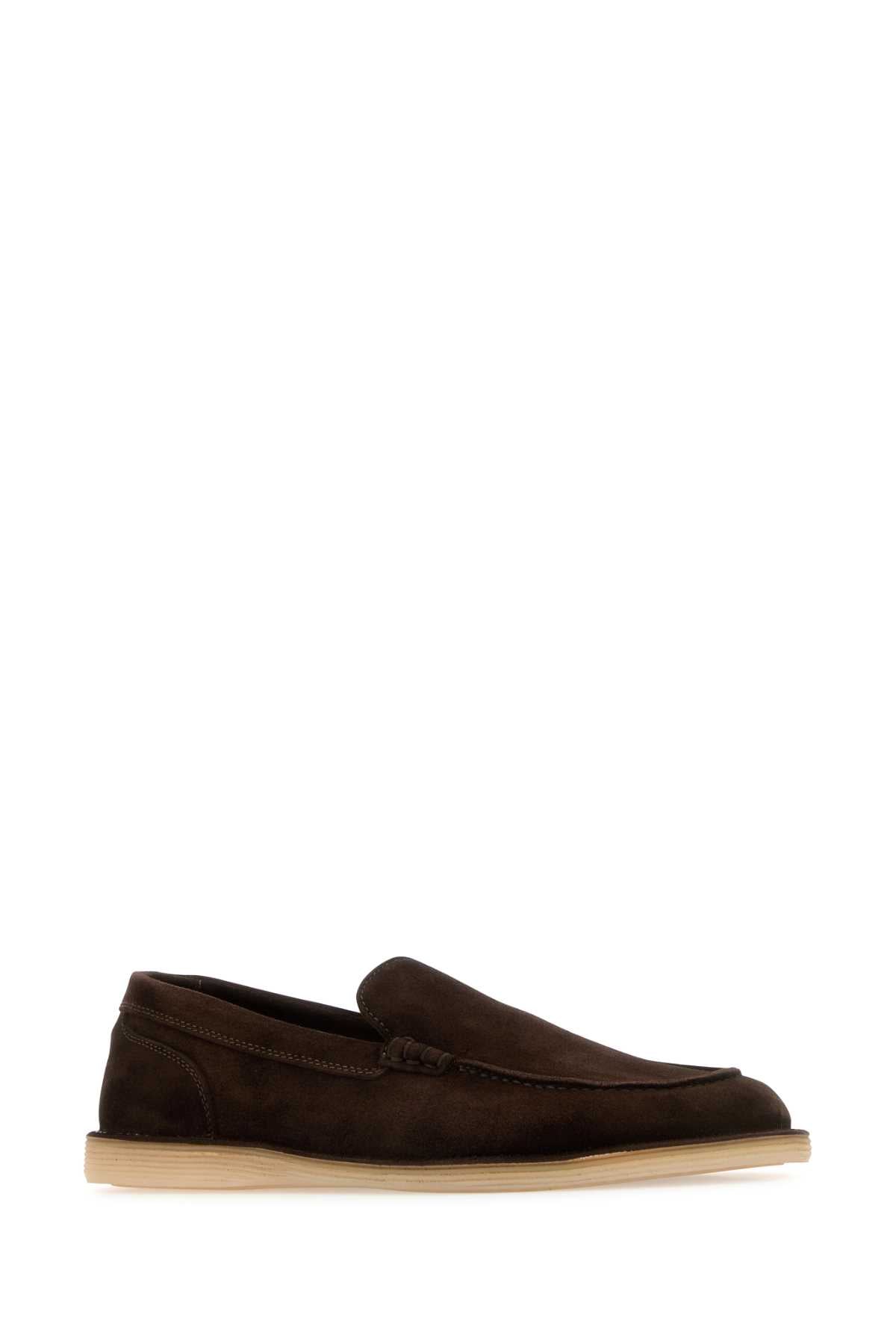 Dolce & Gabbana Men Chocolate Suede New Florio Loafers DOLCE & GABBANA