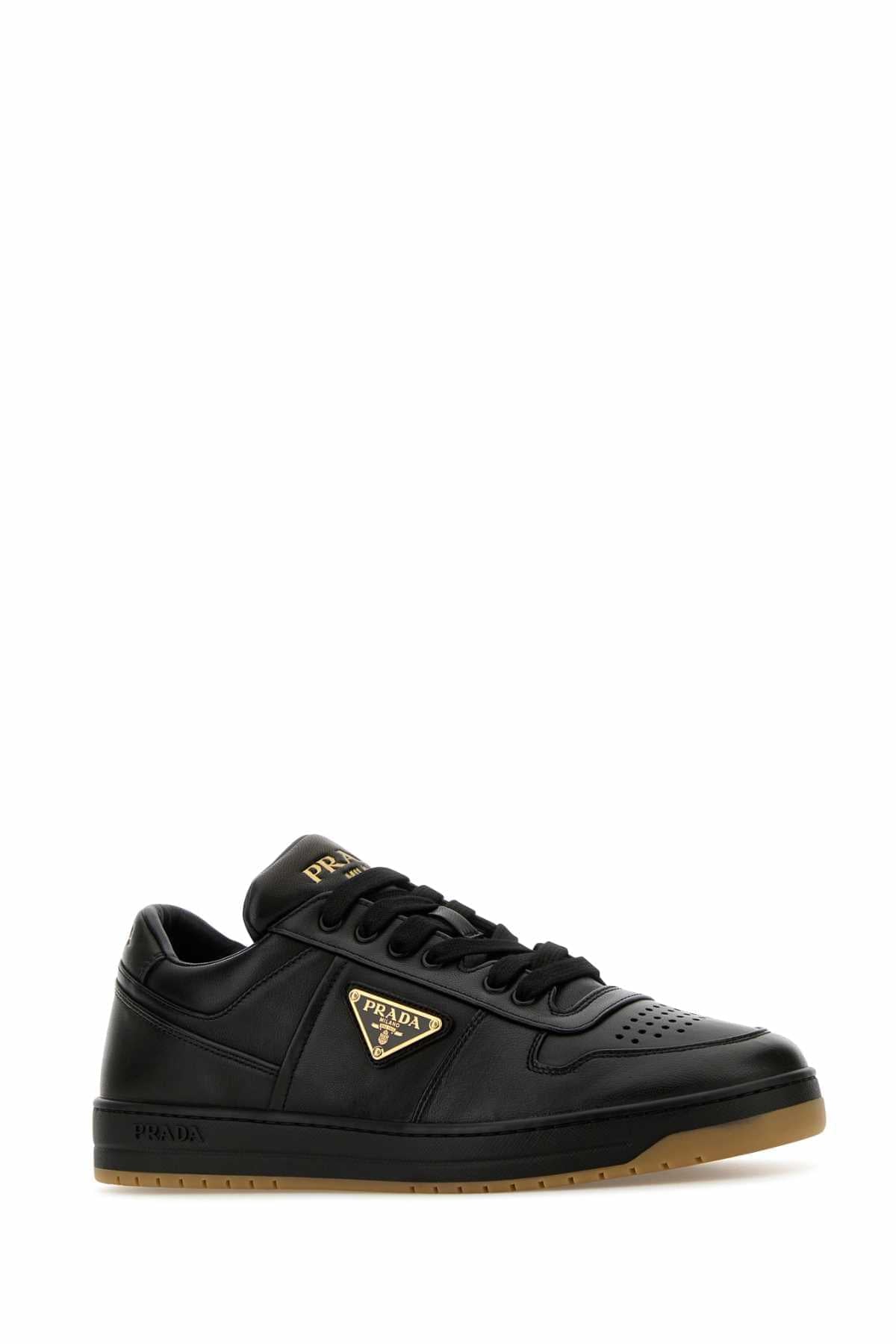 Prada Men Black Nappa Leather Downtown Sneakers PRADA