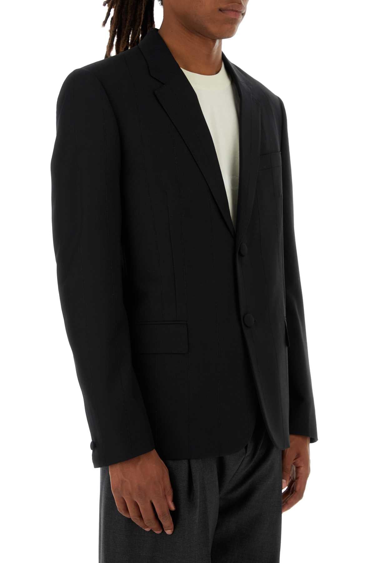 Givenchy Men Black Stretch Wool Blend Blazer GIVENCHY