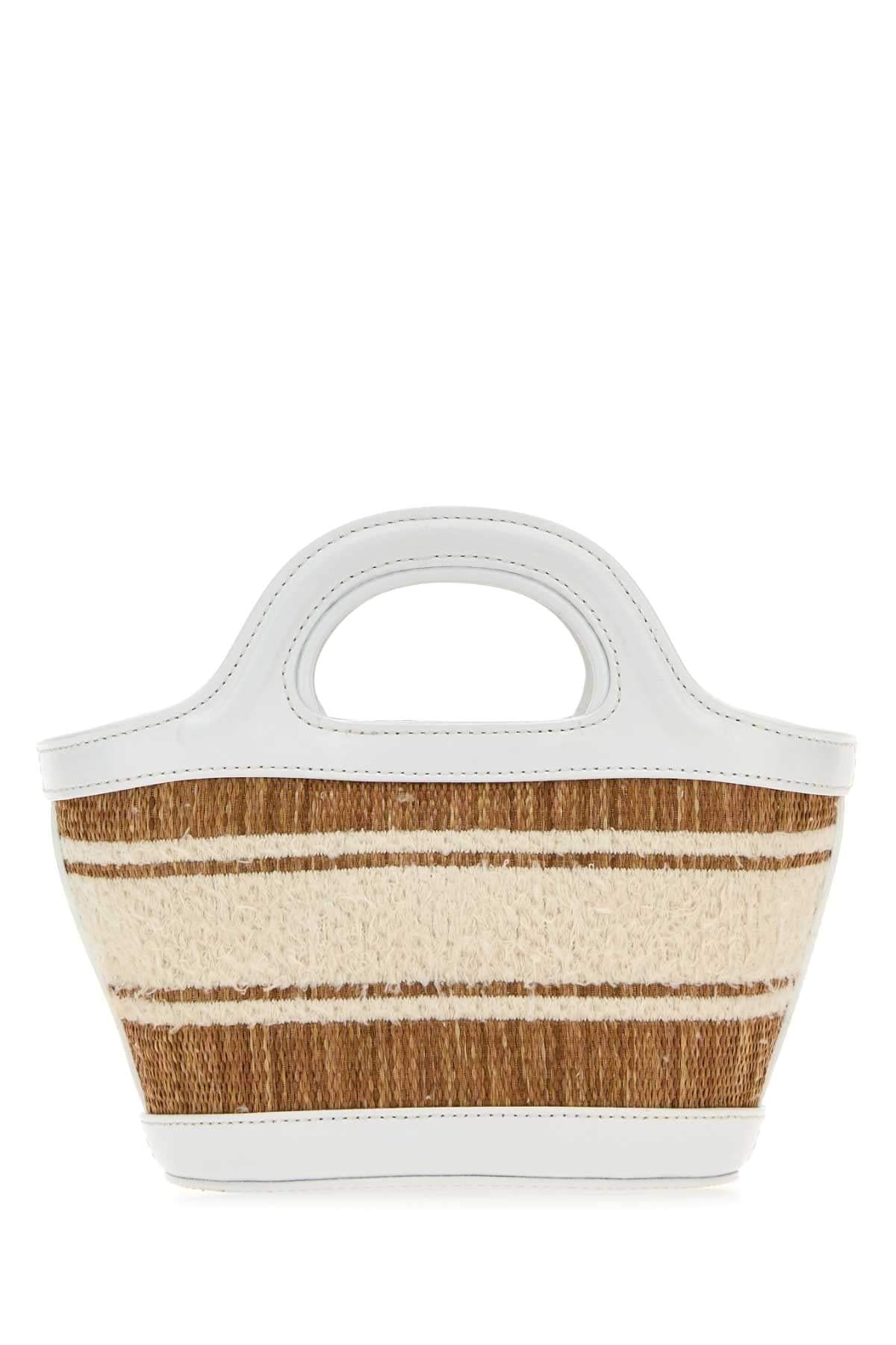 Marni Women Two-Tone Raffia And Leather Micro Tropicalia Summer Handbag MARNI