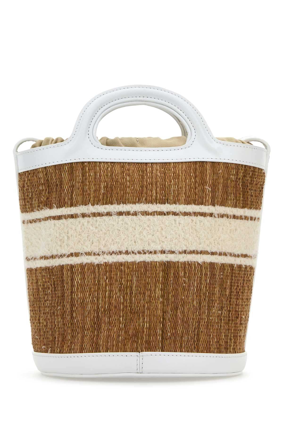 Marni Women Two-Tone Raffia And Leather Tropicalia Bucket Bag MARNI