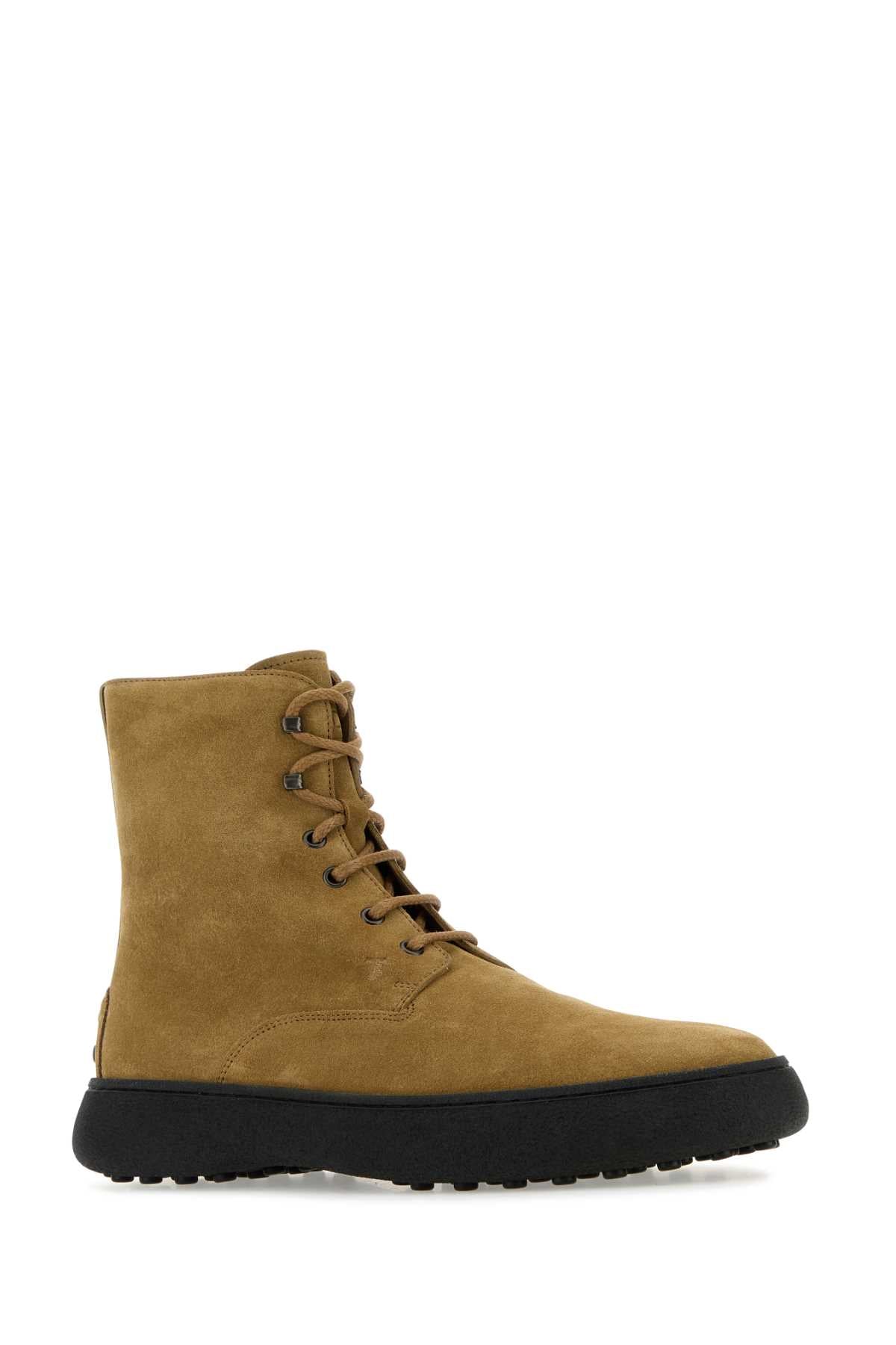 Tod's Men Camel Suede Ankle Boots TOD'S