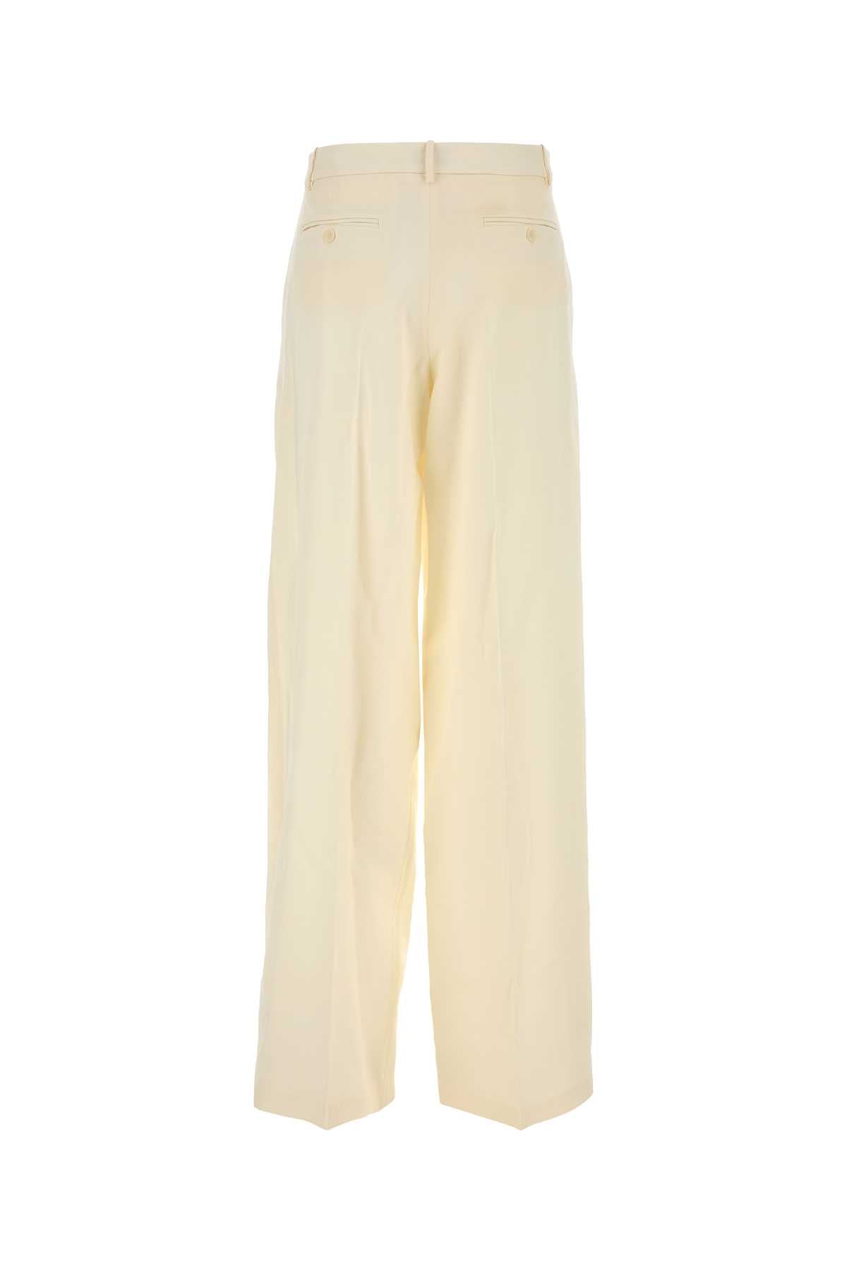 Magda Butrym Women Cream Wool Blend Wide-Leg Pant MAGDA BUTRYM