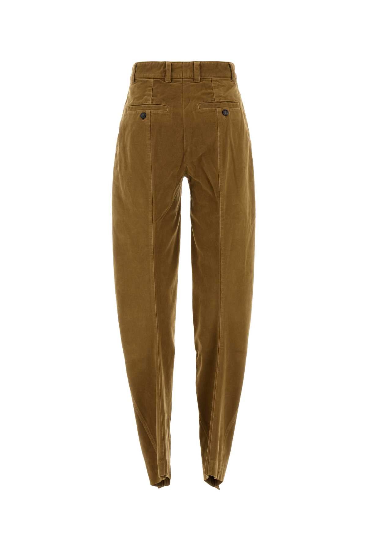 Y Project Women Caramel Stretch Velvet Pant Y PROJECT