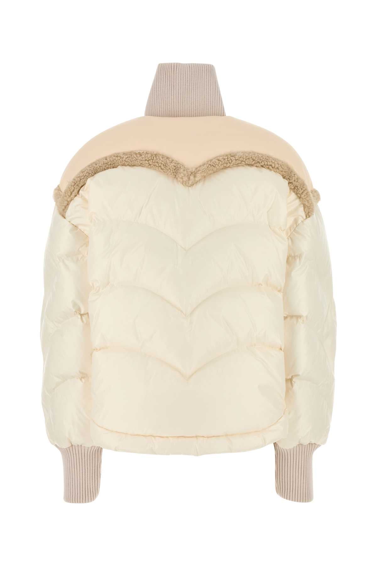 Khrisjoy Women Ivory Nylon Corazon Down Jacket KHRISJOY