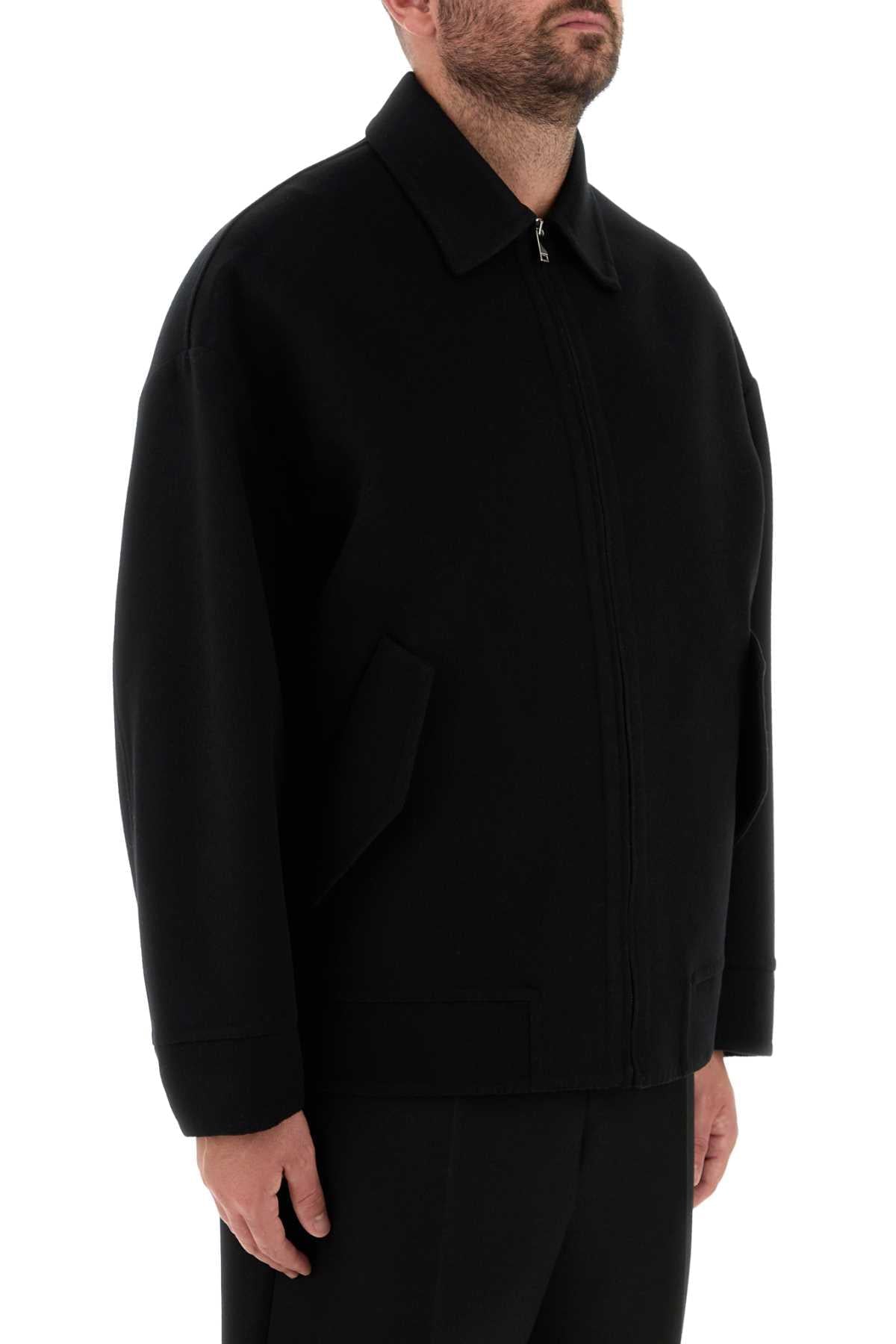 Valentino Garavani Men Black Wool Blend Oversize Jacket VALENTINO GARAVANI