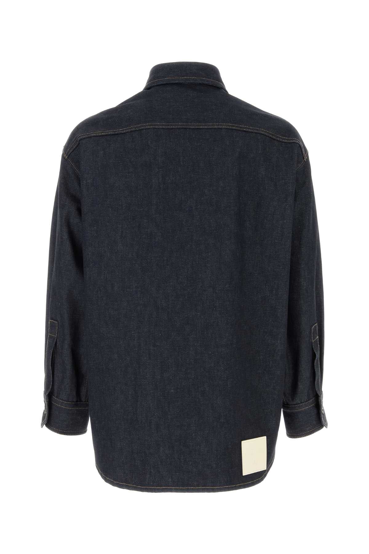 Valentino Garavani Men Dark Blue Denim Oversize Shirt VALENTINO GARAVANI