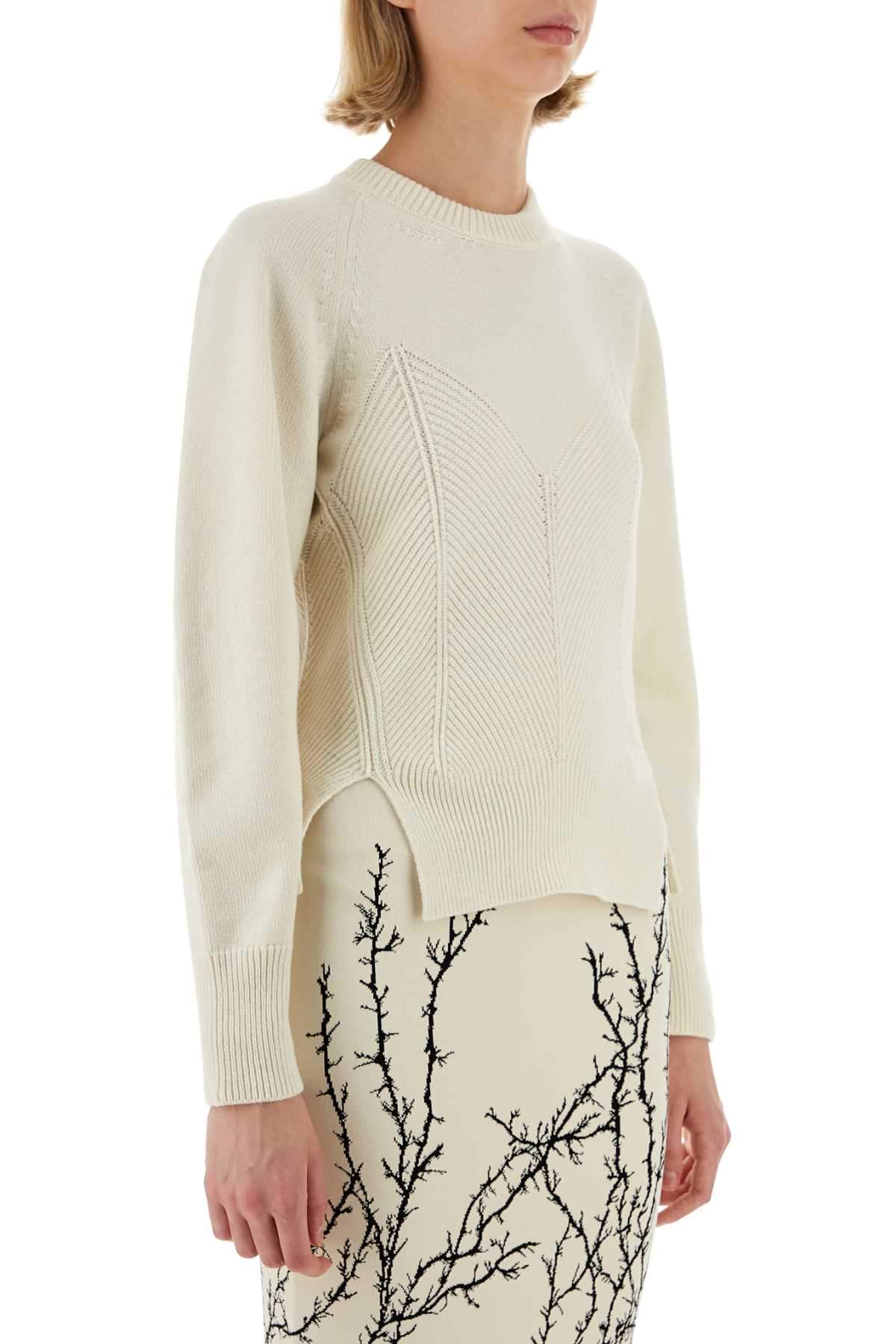 Alexander Mcqueen Women Ivory Wool Blend Sweater ALEXANDER MCQUEEN