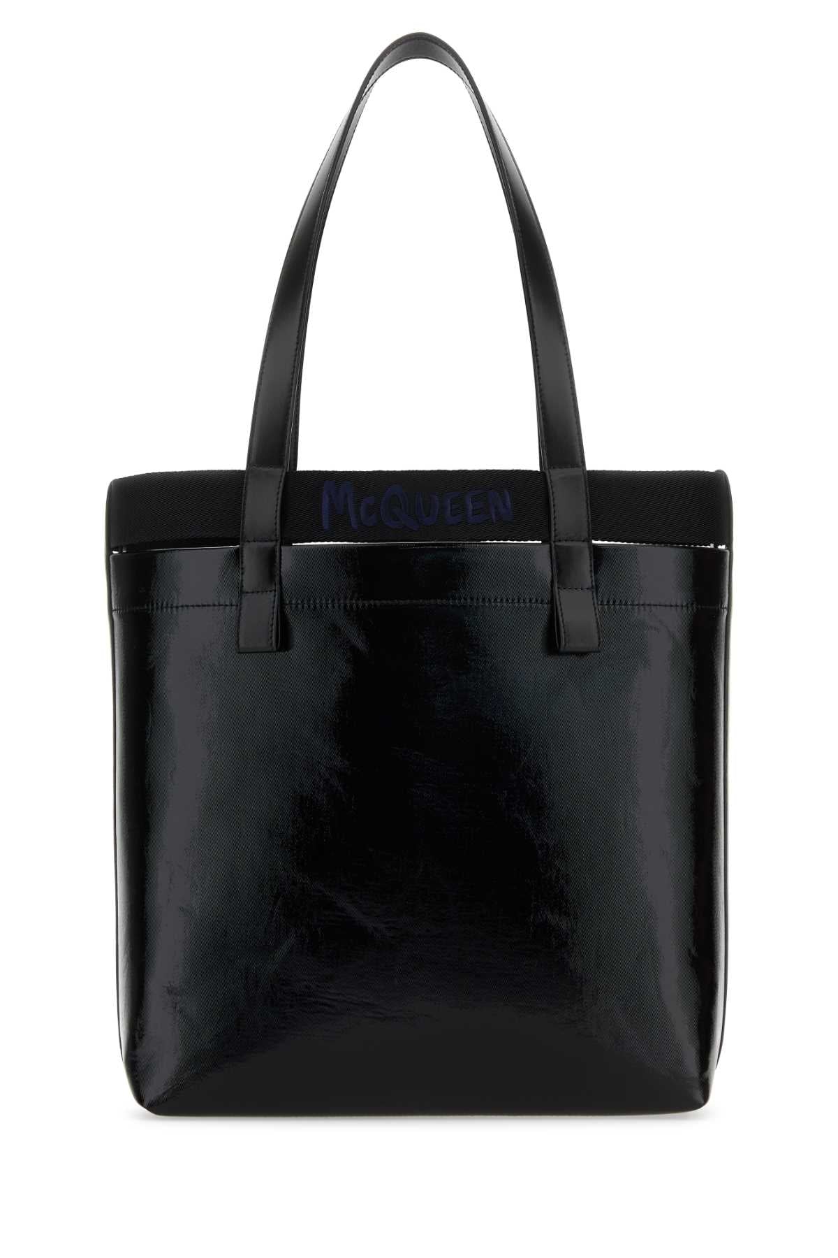 Alexander Mcqueen Men Black Canvas Shopping Bag ALEXANDER MCQUEEN