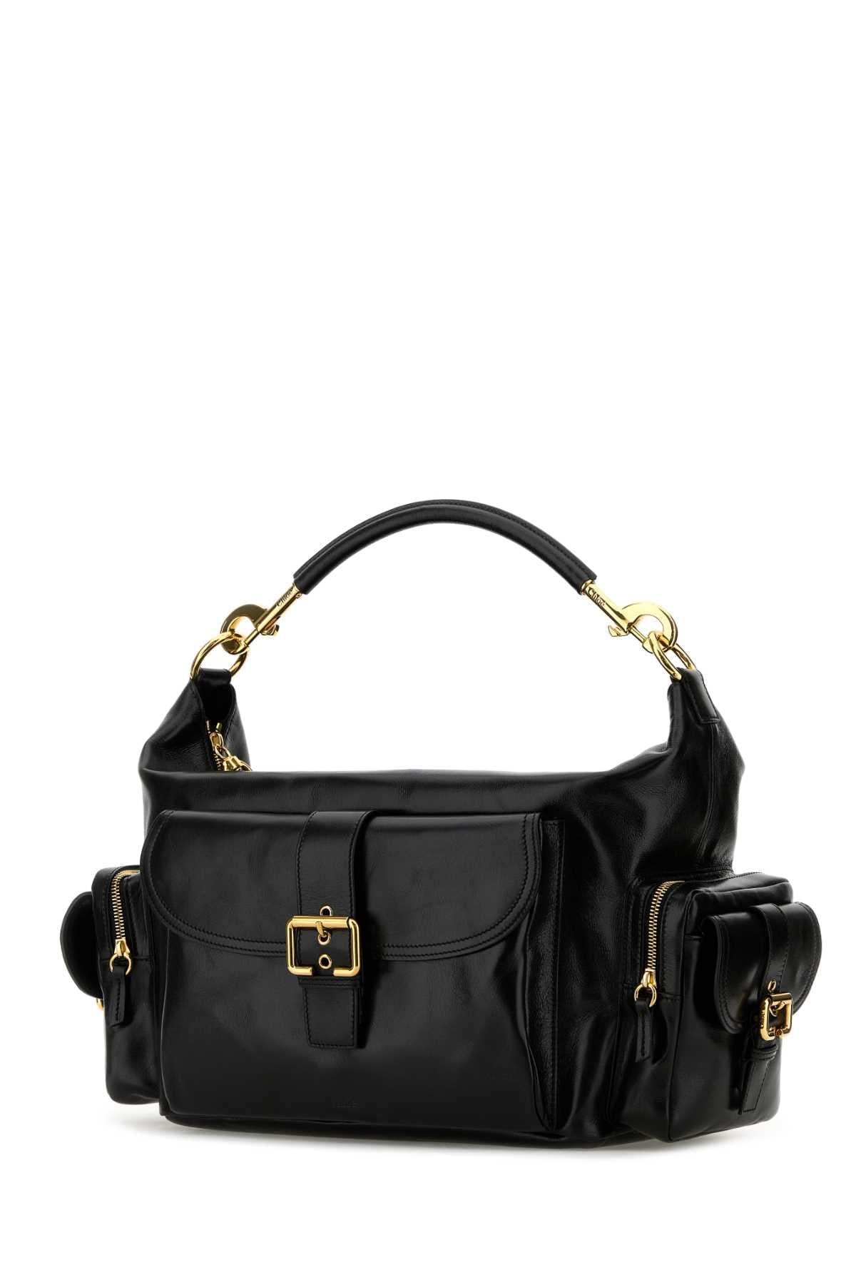 Chloe Women Black Leather Large Shopping Bag
